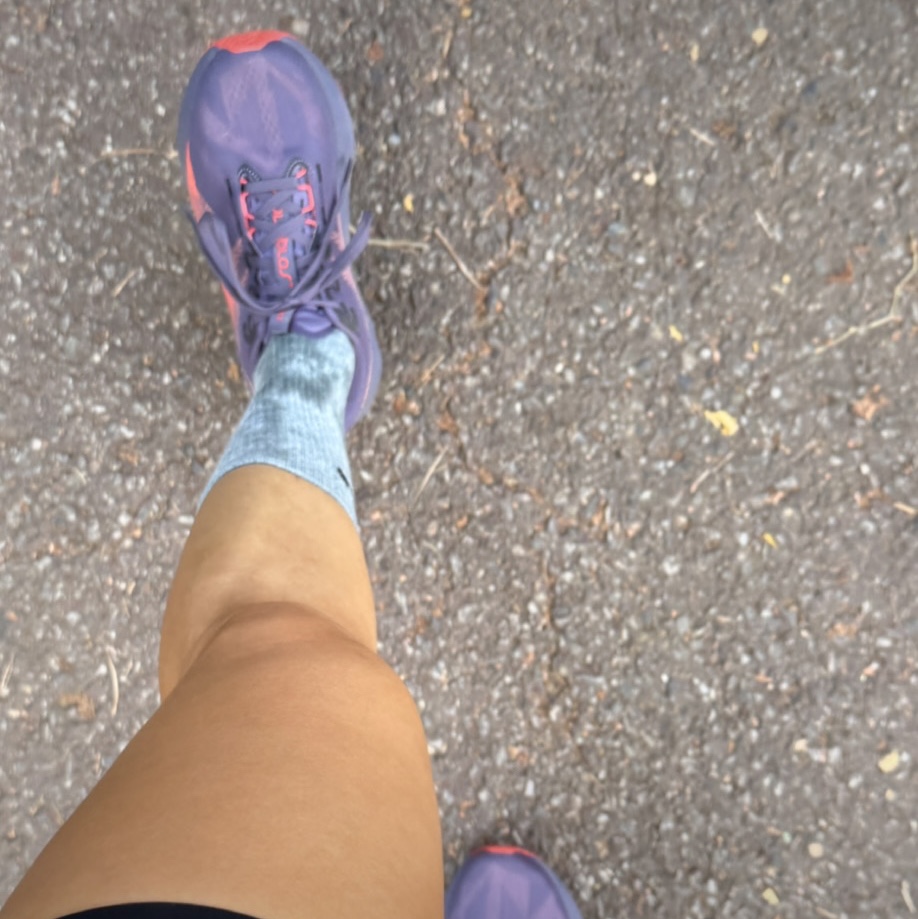 Asics Novablast 5 Greyish Purple Coral Reef 착용 스타일