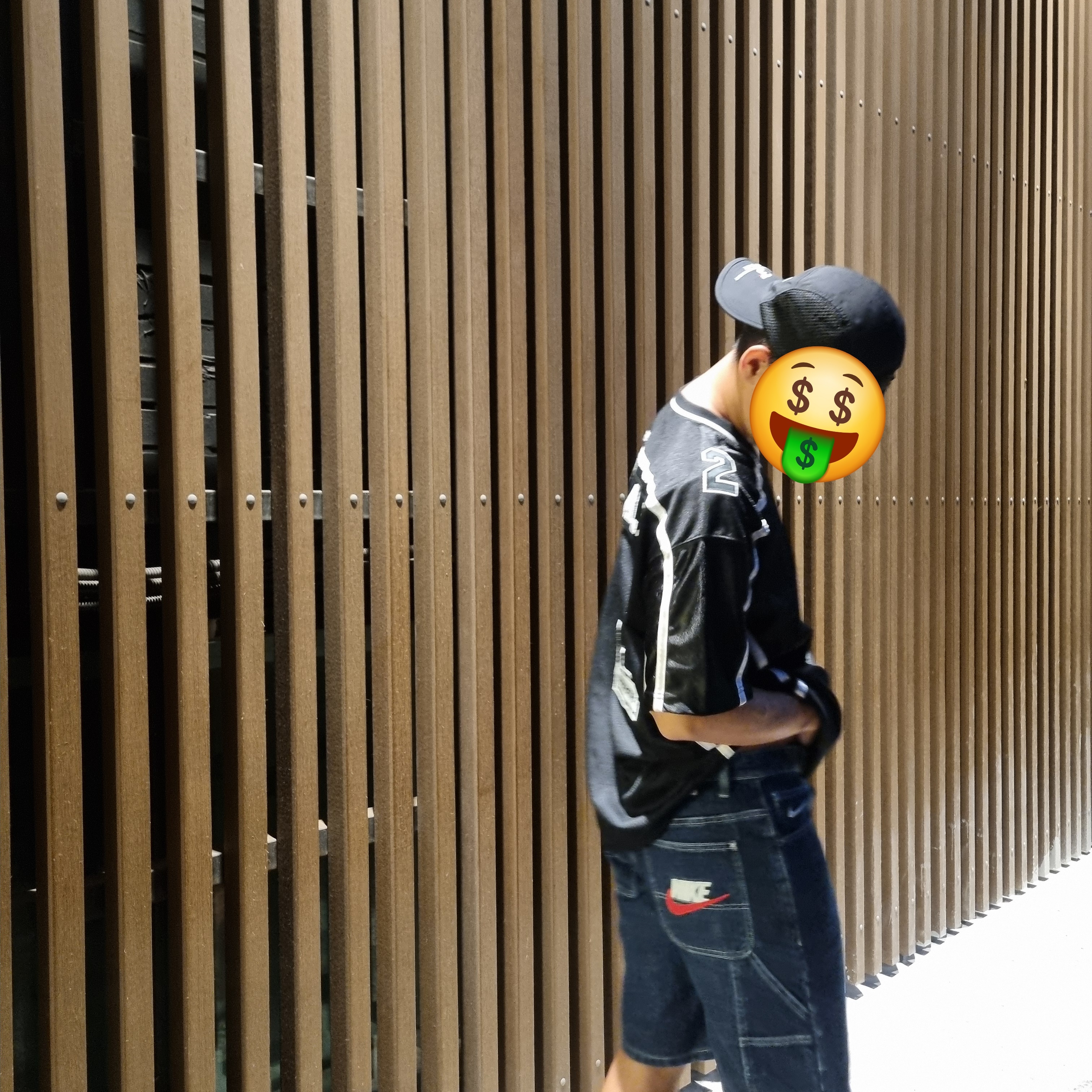 Supreme x Nike Denim Short Indigo - 24SS, Supreme Above All Football Jersey Black - 21FW 착용 스타일 - 2