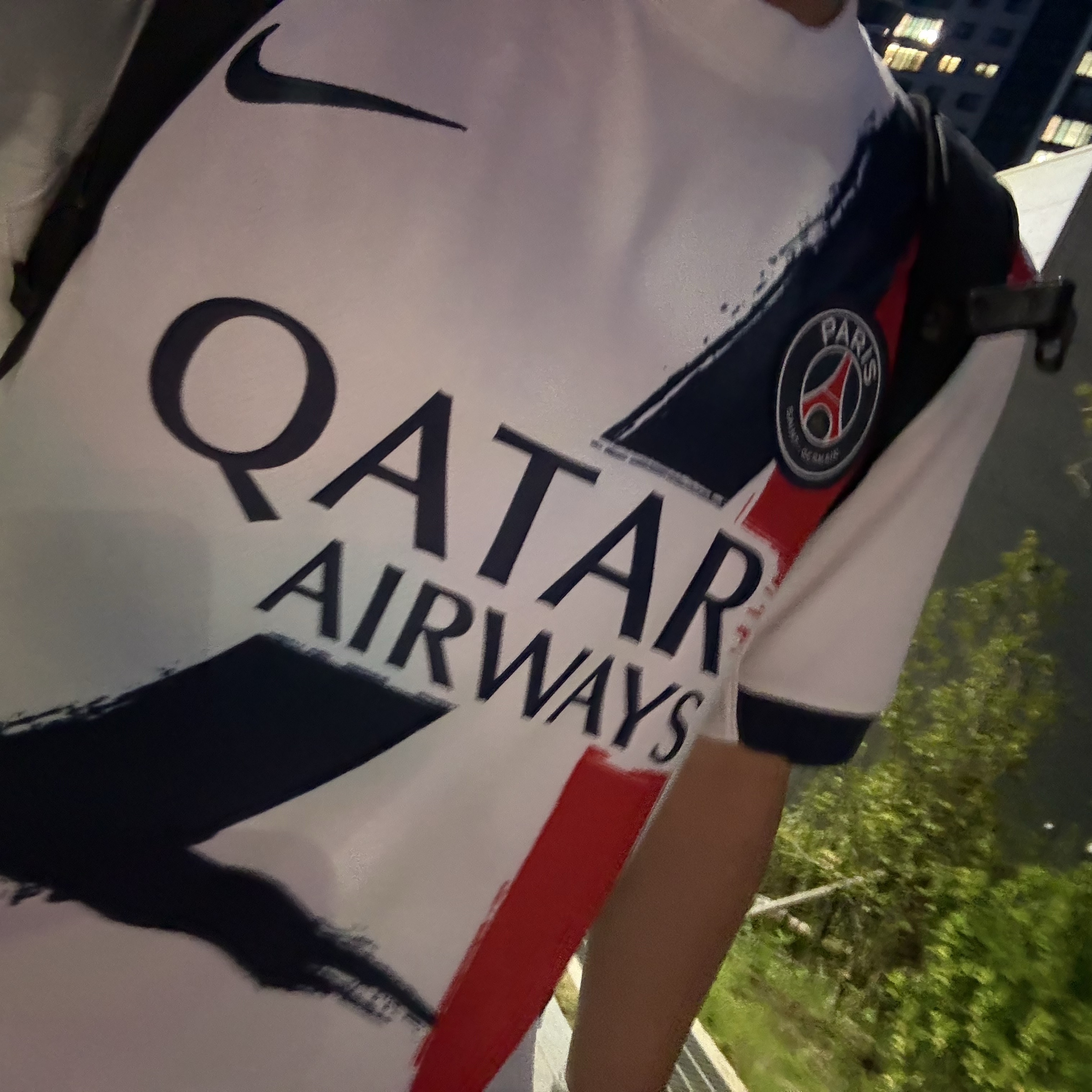 Nike Paris Saint-Germain 2024/26 Dri-Fit Stadium Away Replica Jersey White Midnight Navy (Non Marking Ver.) 착용 스타일 - 1