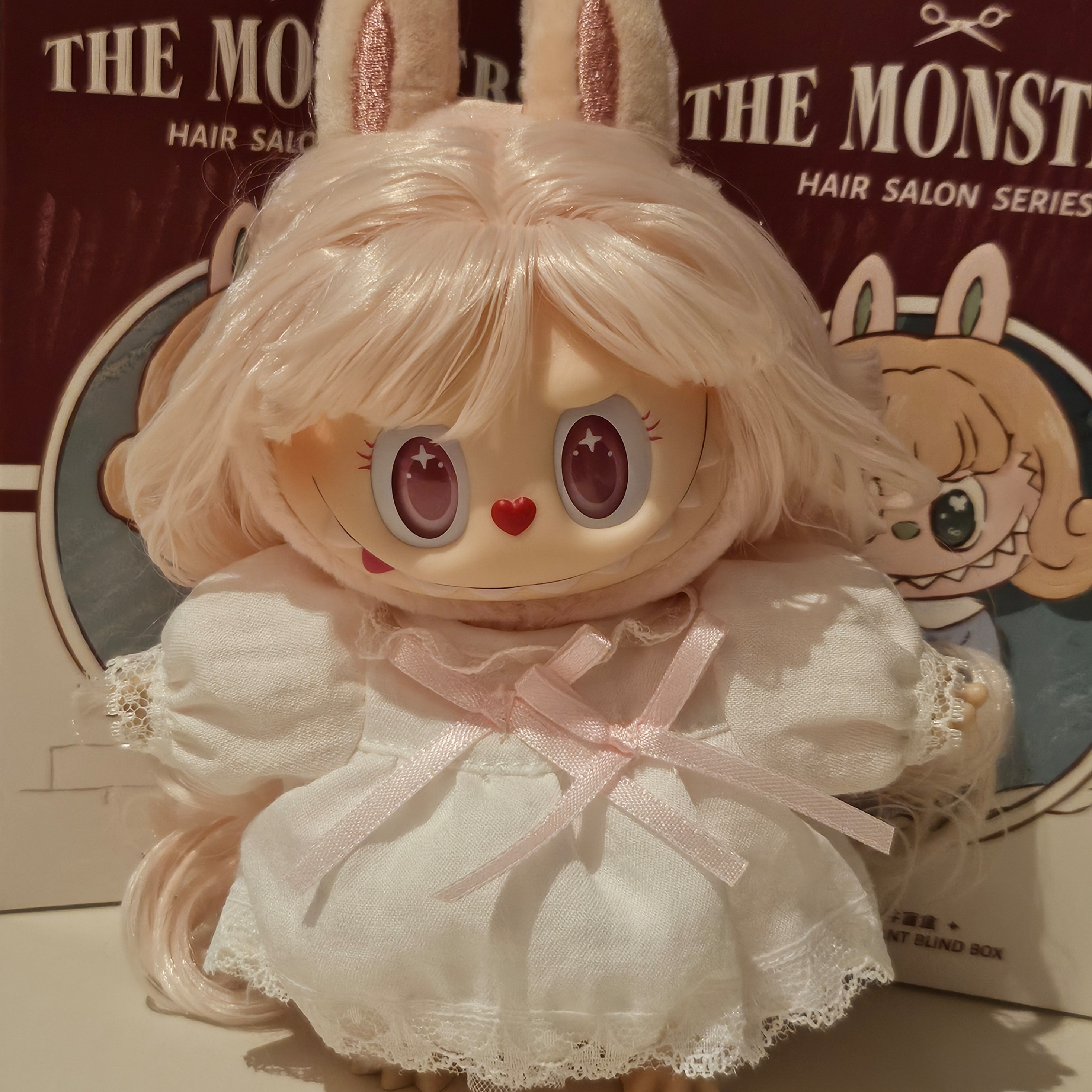 Pop Mart The Monsters Hair Salon Series Vinyl Plush Velvet Noon (Opened Case) 착용 스타일