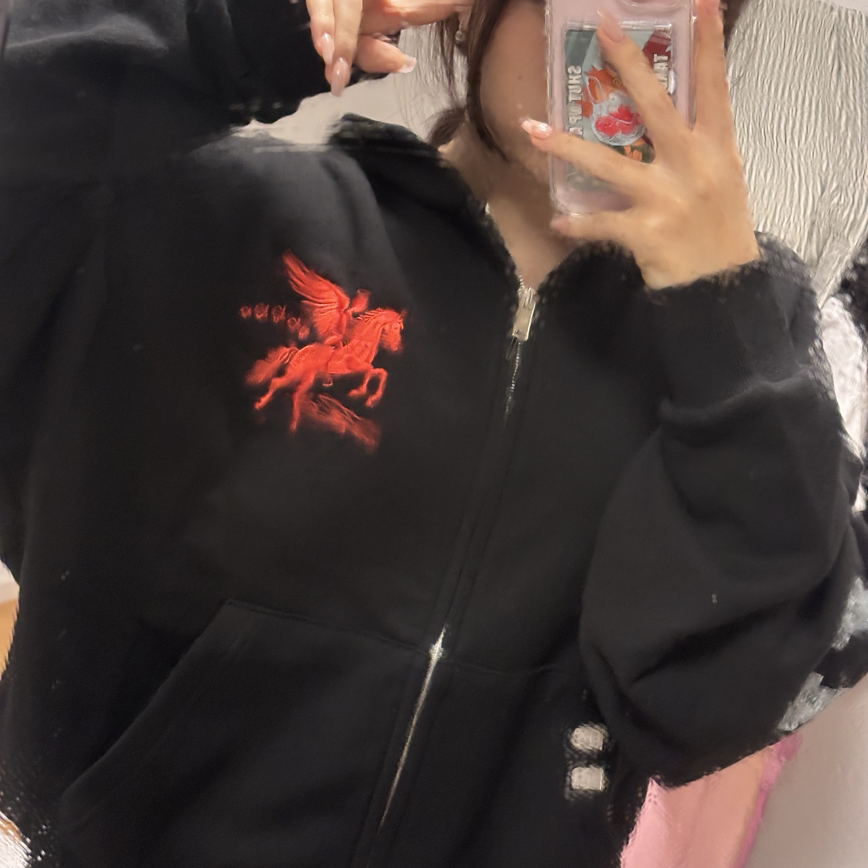 [트리플적립] PACOSPLY Falling Angel Zip Up Hoodie Black, (W) Nike Air Force 1 '07 WB Flax Wheat 착용 스타일