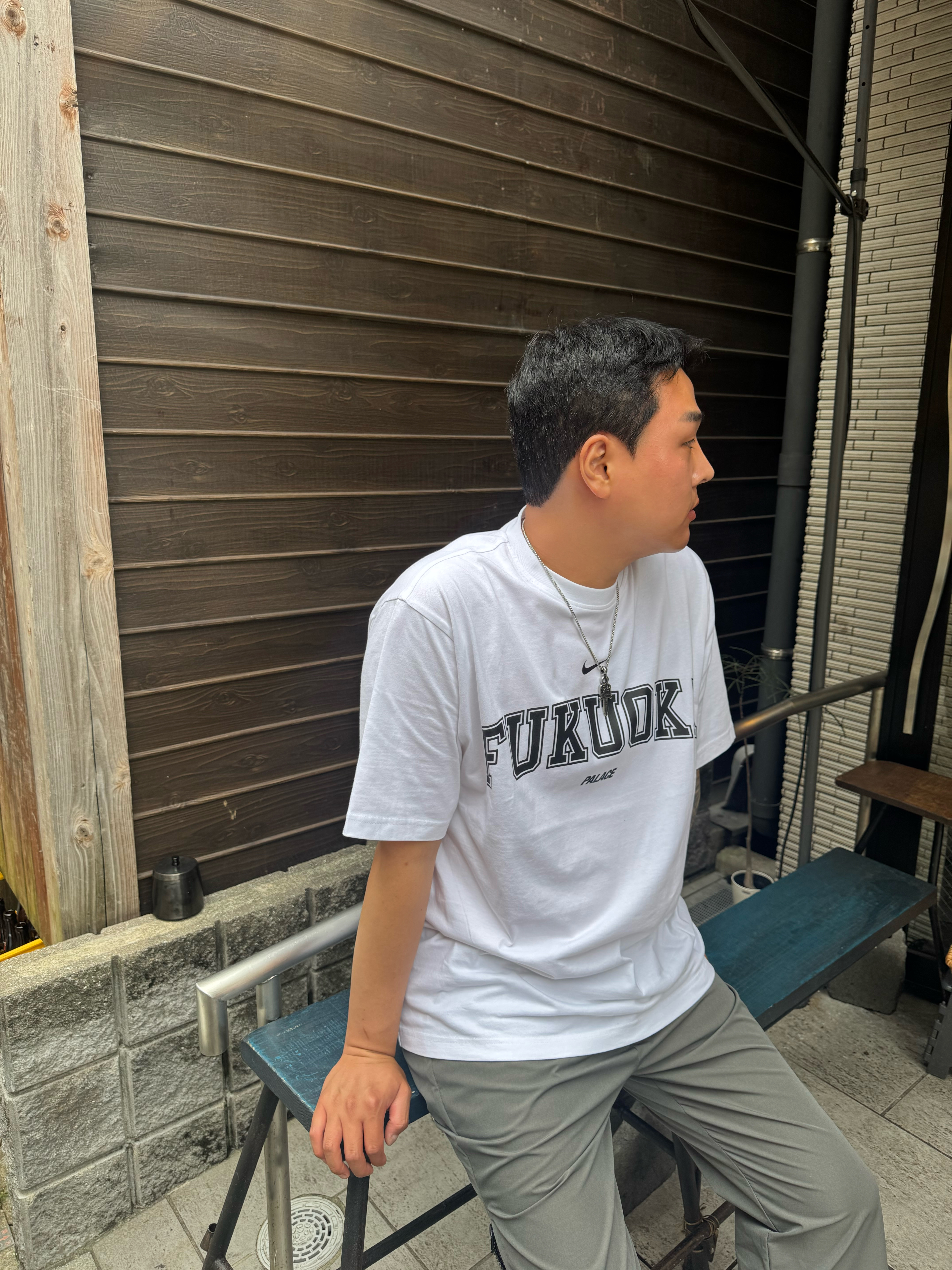 Palace x Nike Shop T-Shirt Fukuoka White - 26SS, Palace x Nike Shop T-Shirt Seoul White - 26SS 착용 스타일 - 6