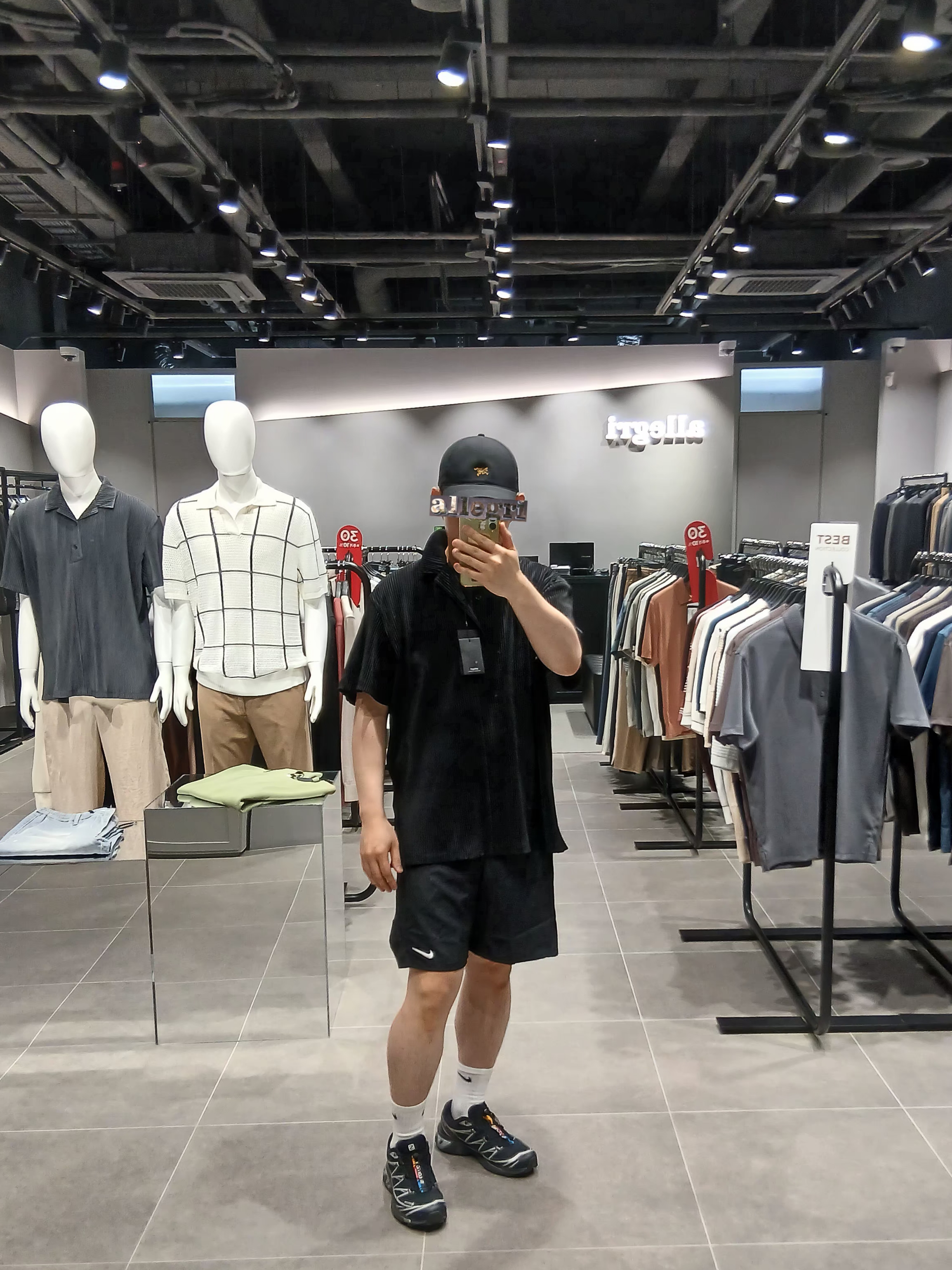 Arc'teryx Small Bird Cap Black, Salomon XT-6 GTX Black Silver 착용 스타일 - 2