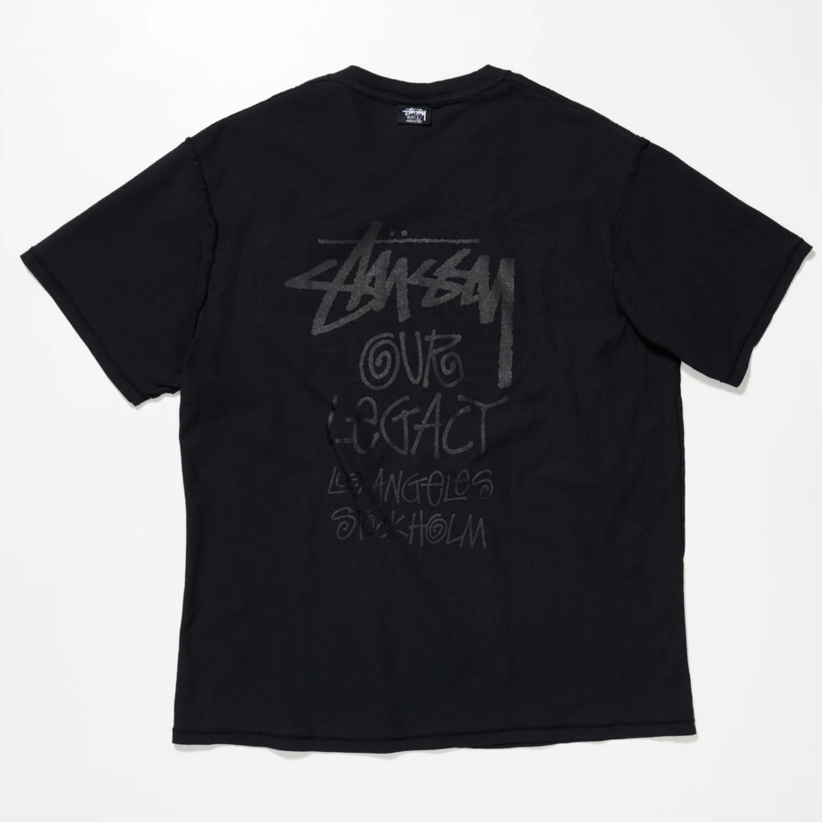 Stussy x Our Legacy Badge Pig. Dyed T-Shirt Overdyed Black 착용 스타일 - 2