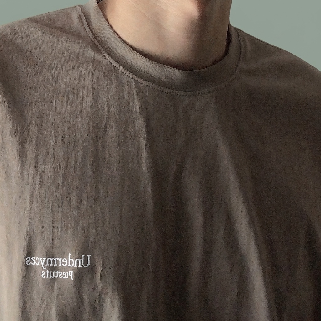 Undermycar Mu.05 Anti Fxxking Logo Play Oversized T-Shirts Taupe 착용 스타일 - 1