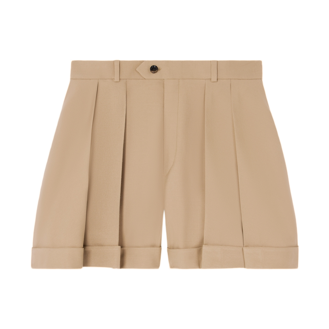 RP0W6677Z-03DS (W) Celine Shorts in Diagonal Wool Sable Dore