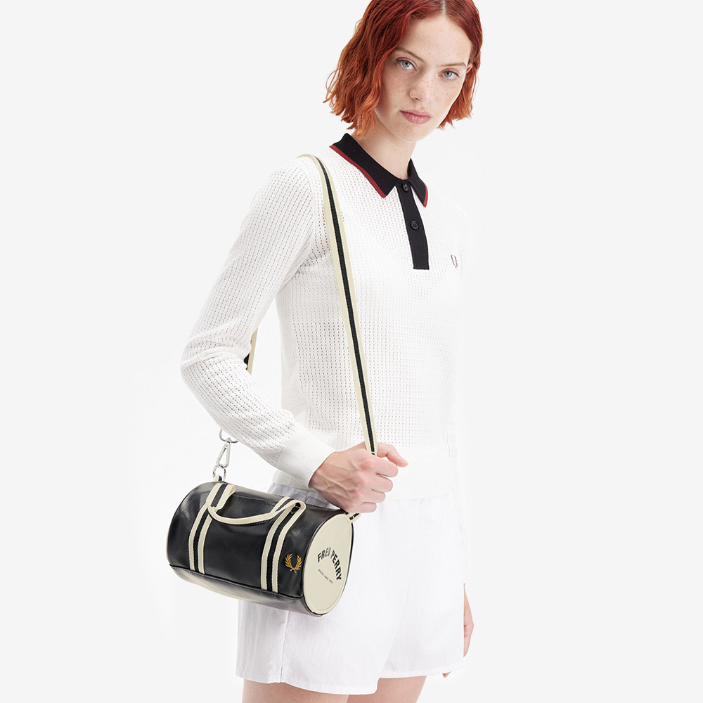 프레드페리 클래식 미니 배럴 백 블랙/에크루(Fred Perry Classic Mini Barrel Bag Black / Ecru) - 5