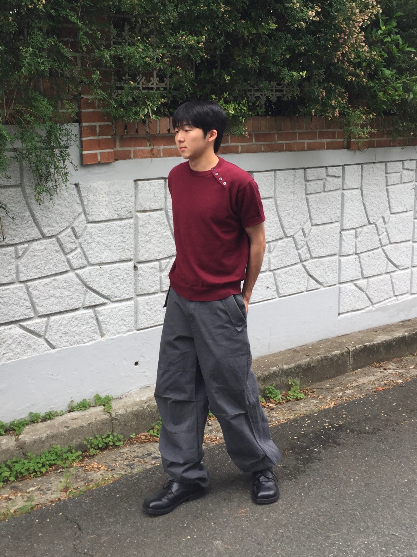 noun Washed Panel Pants Charcoal 착용 스타일 - 6