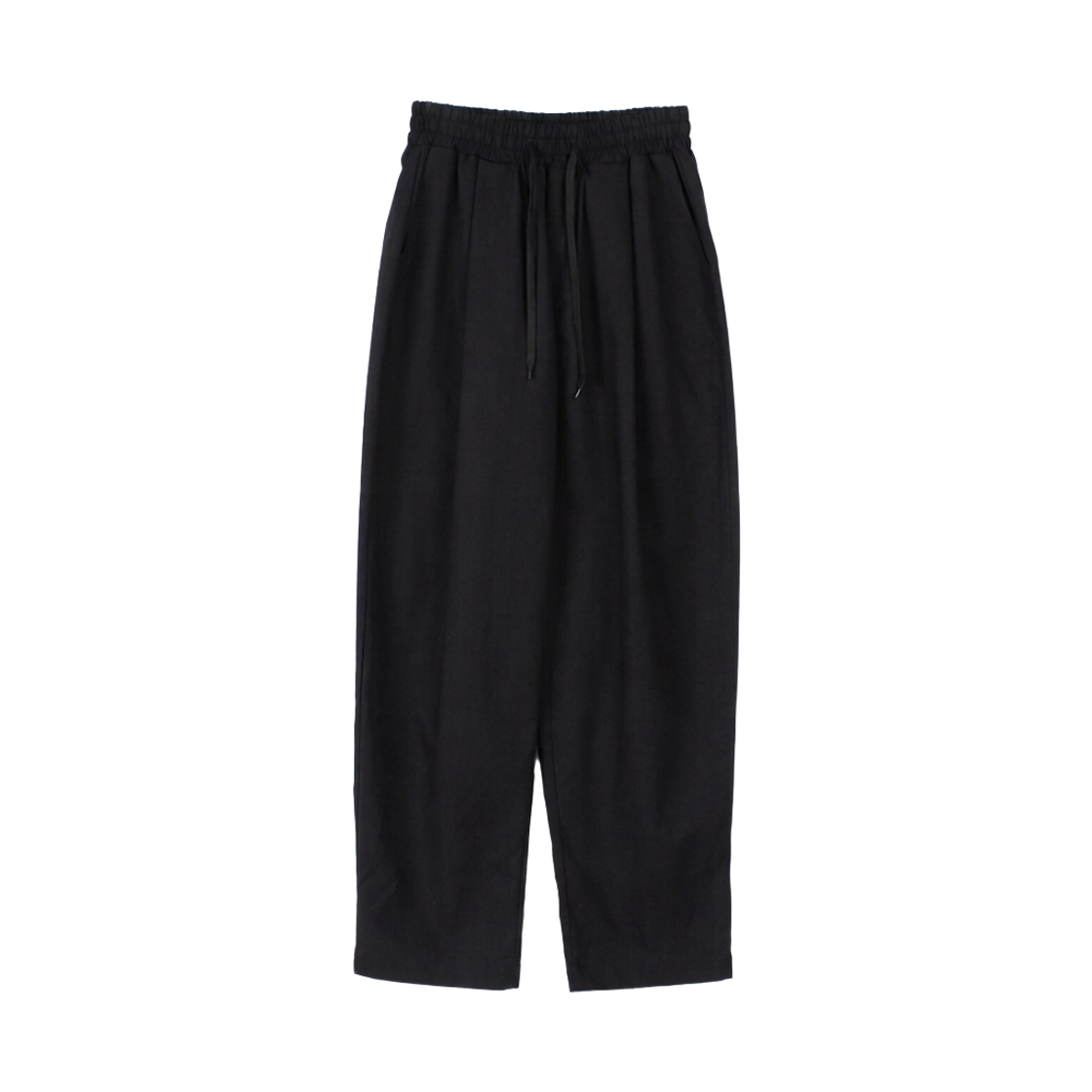 지크립 밴딩 핀턱 세미와이드 면 팬츠 블랙(GCLIP Banding Pintuck Semi-Wide Cotton Pants Black) - 1