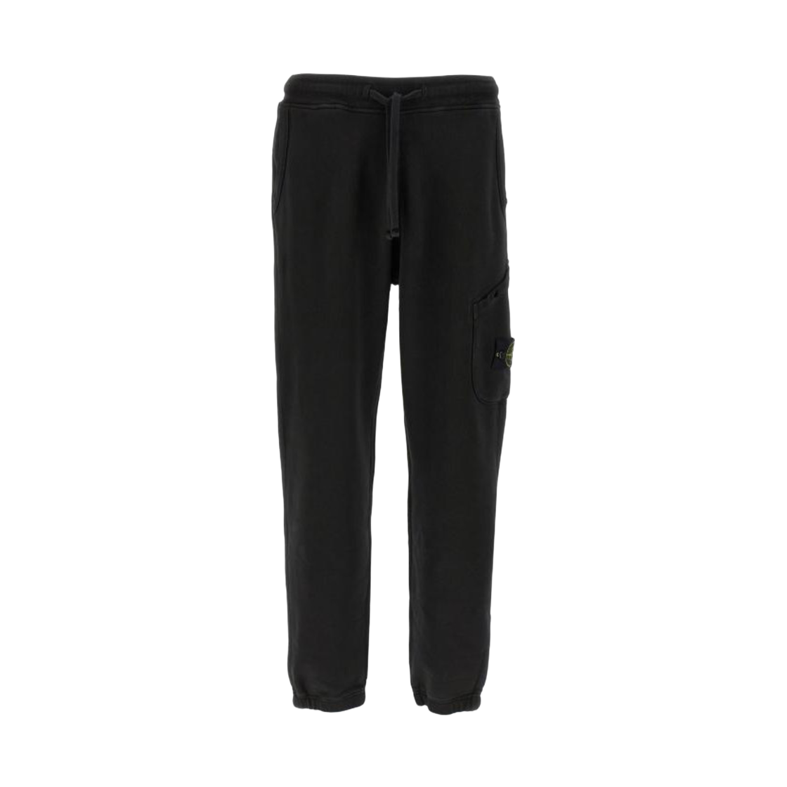 811561141-V0129 Stone Island 61141 Organic Cotton Diagonal Fleece Old Effect Cargo Jogger Pants with Pockets Black - 24FW