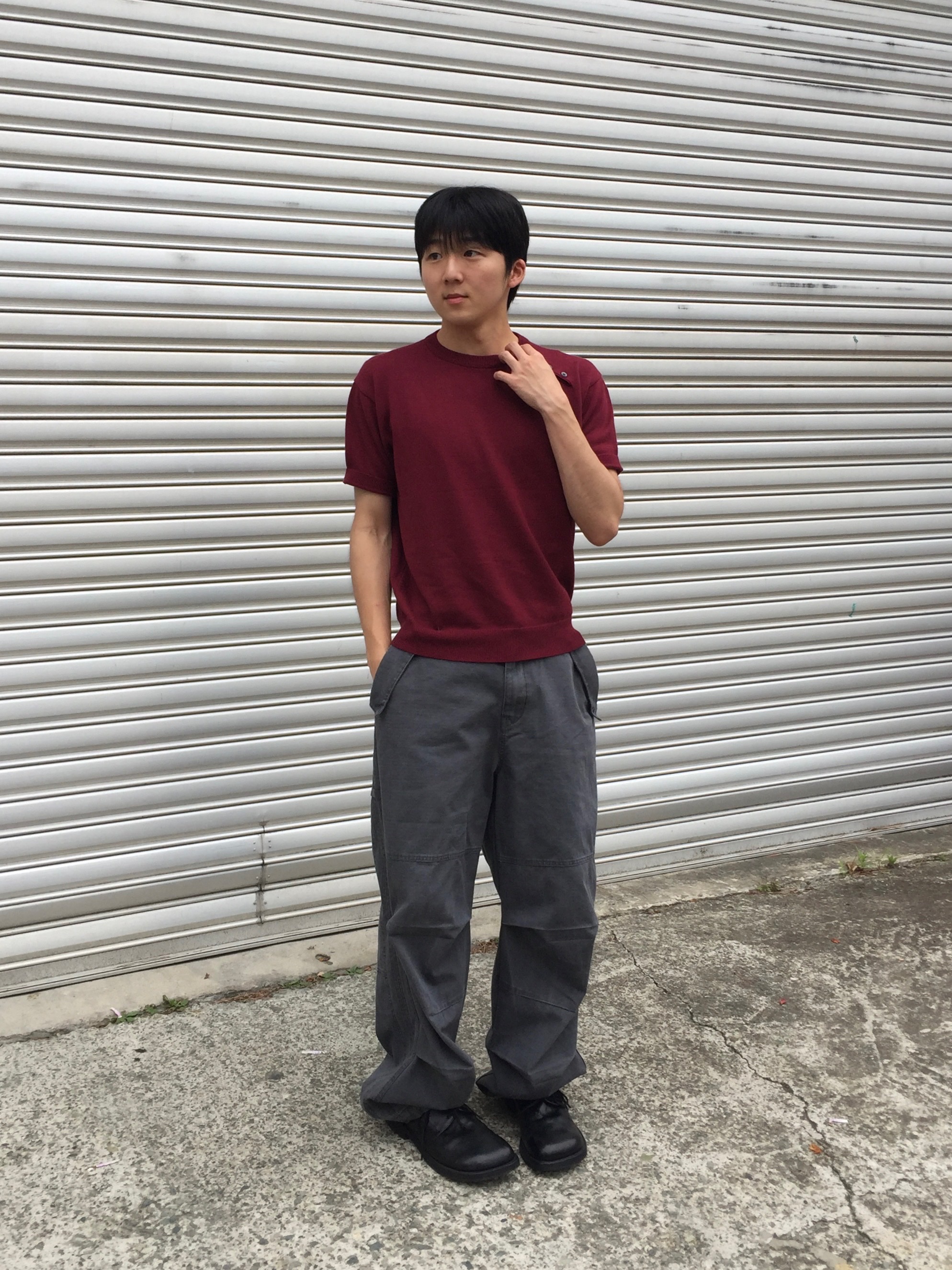 noun Washed Panel Pants Charcoal 착용 스타일 - 2