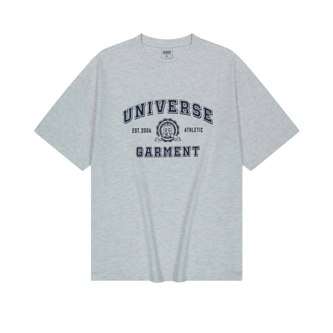 BUQTSZX802MR UNIVERSE GARMENT UG Symbol Logo Print T-Shirt Melange Grey