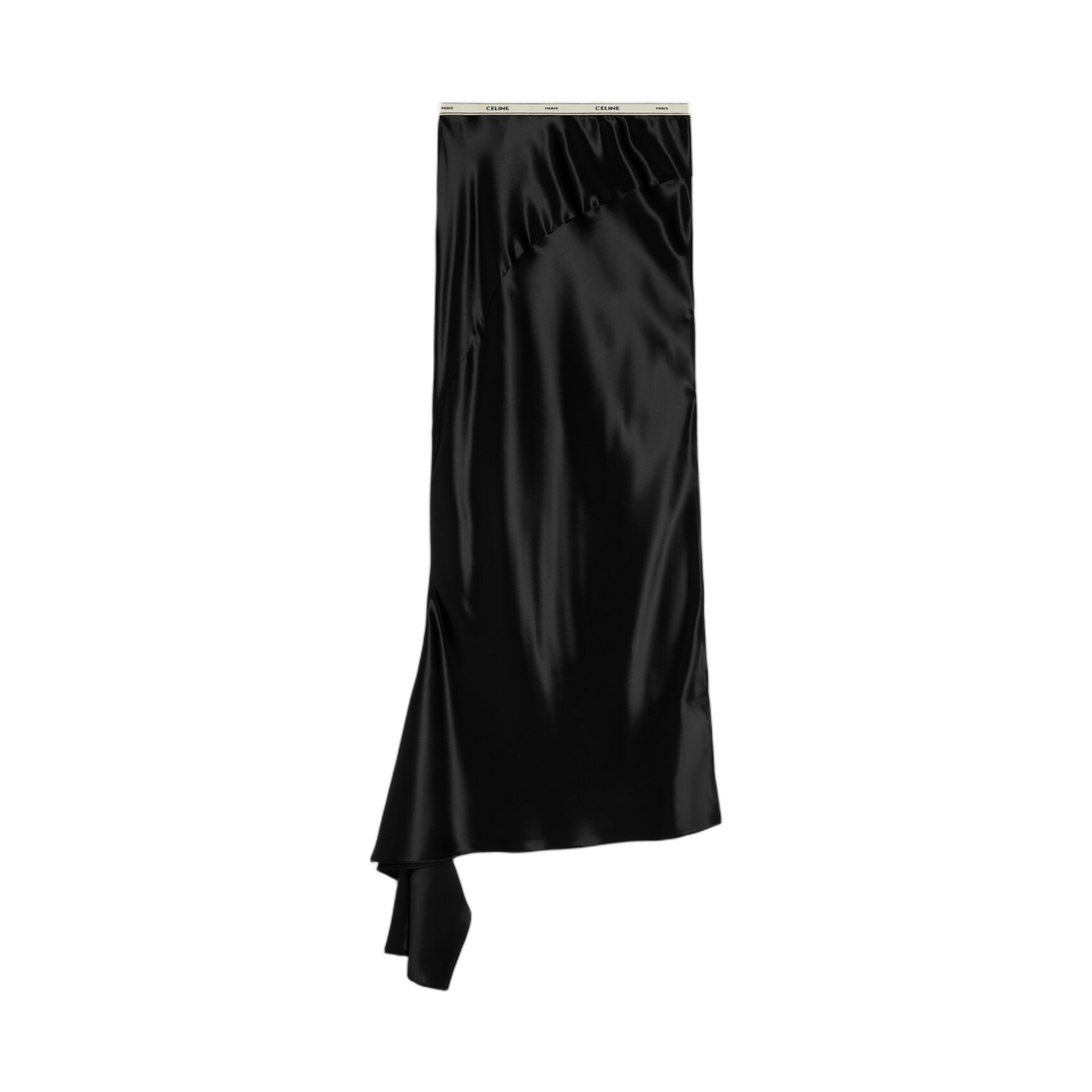 (W) 셀린느 스커트 비스코스 사틴 블랙((W) Celine Skirt in Viscose Satin Black)
