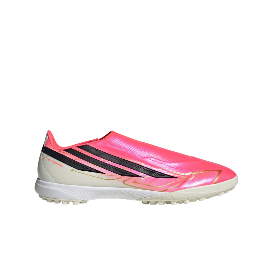 아디다스 F50 하이퍼패스트 리그 레이스리스 TF 솔라 터보 코어 블랙(Adidas F50 Hyperfast League Laceless TF Solar Turbo Core Black) - 1