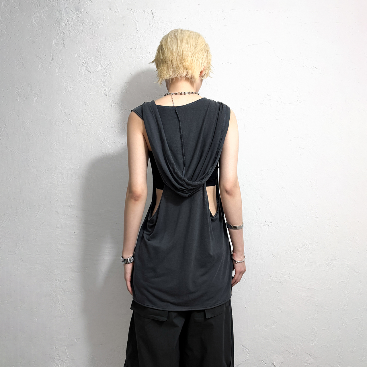 스틸레써디 루즈 노티드 백 후디 그레이(Still Lethardy Loose Knotted Back Hoodie Grey) - 5