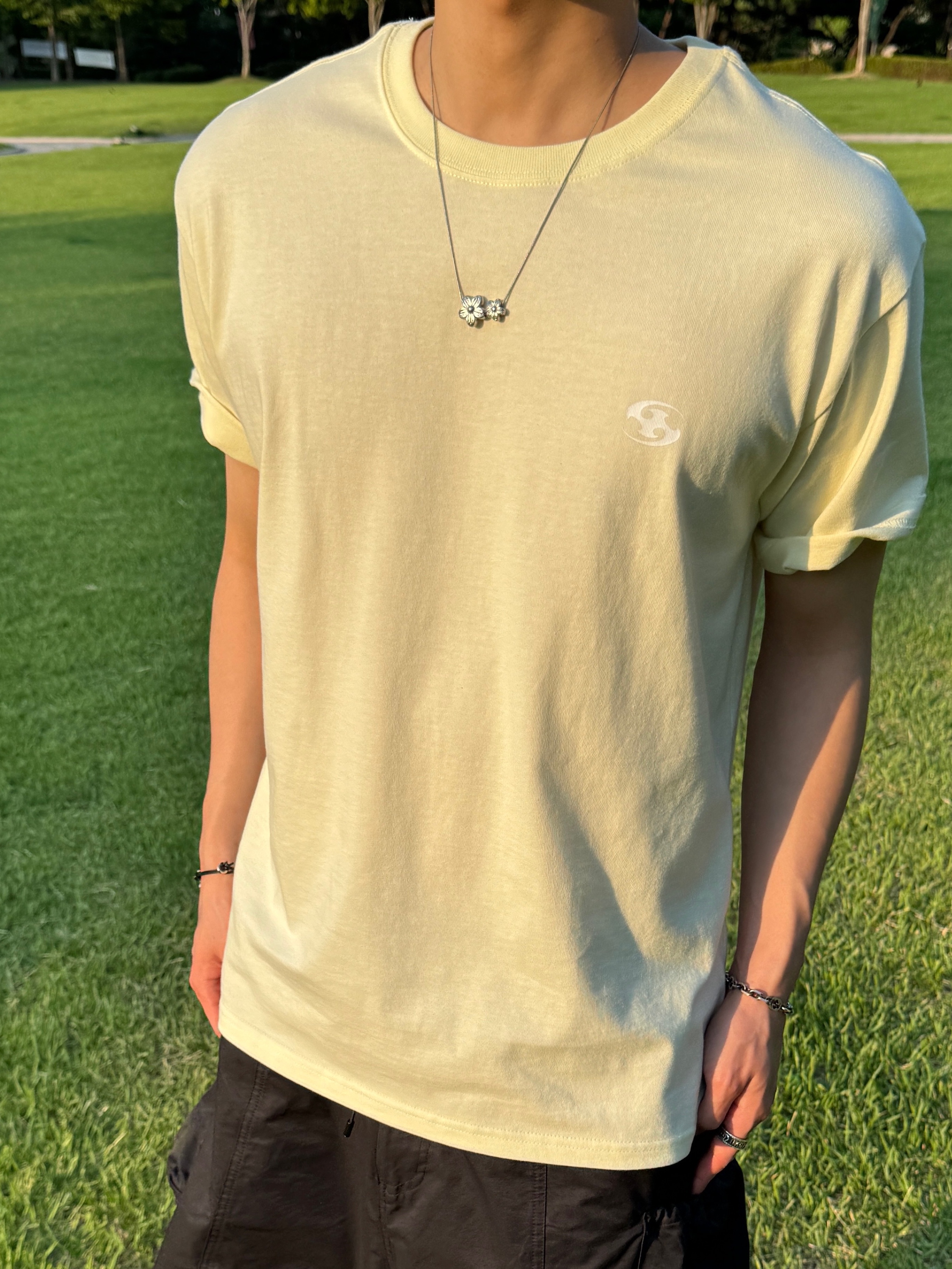 Sansan Gear Logo T-Shirt Yellow_26SS, Hosuhosu Bombora Ring 착용 스타일 - 4
