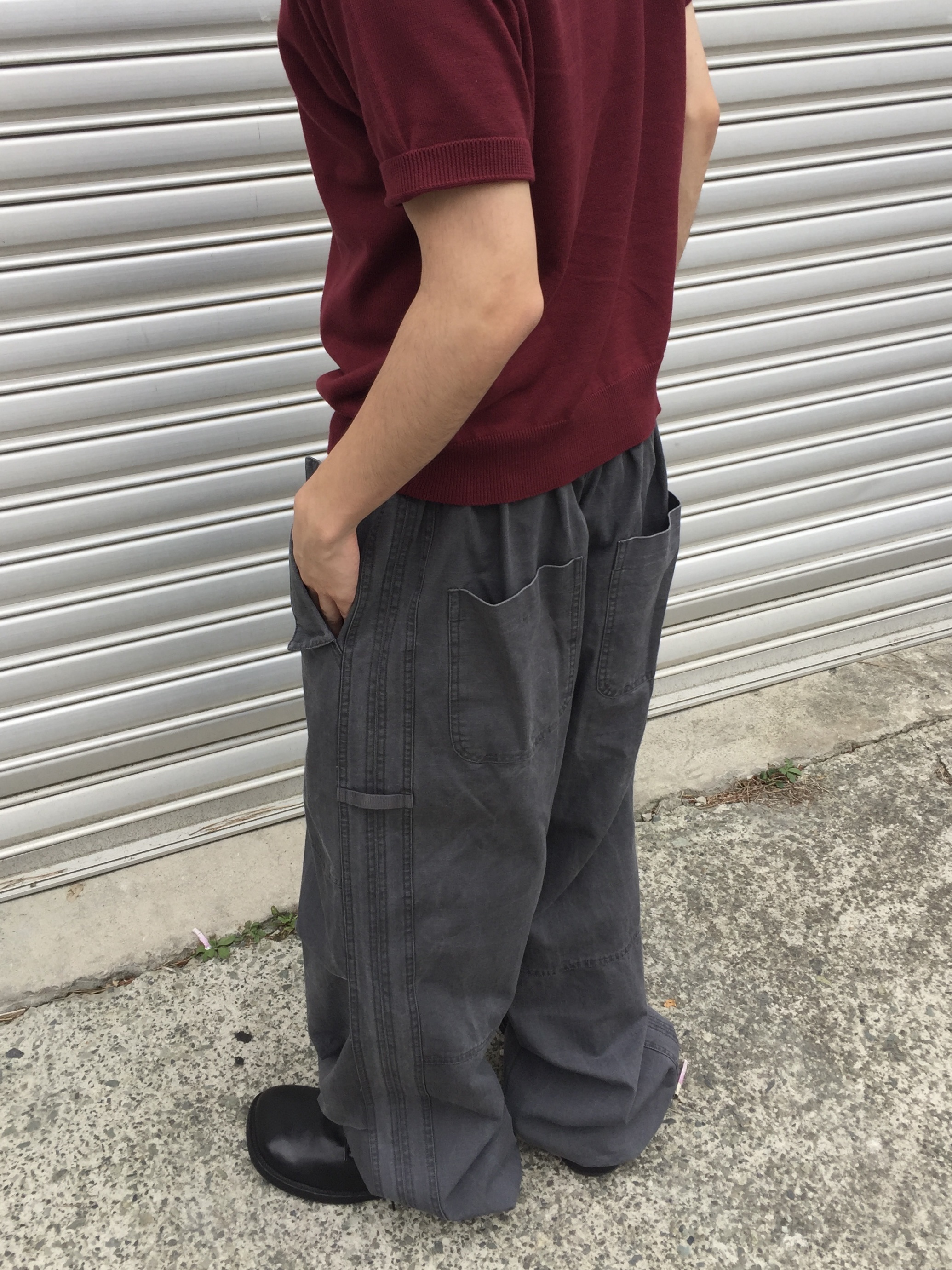 noun Washed Panel Pants Charcoal 착용 스타일 - 10