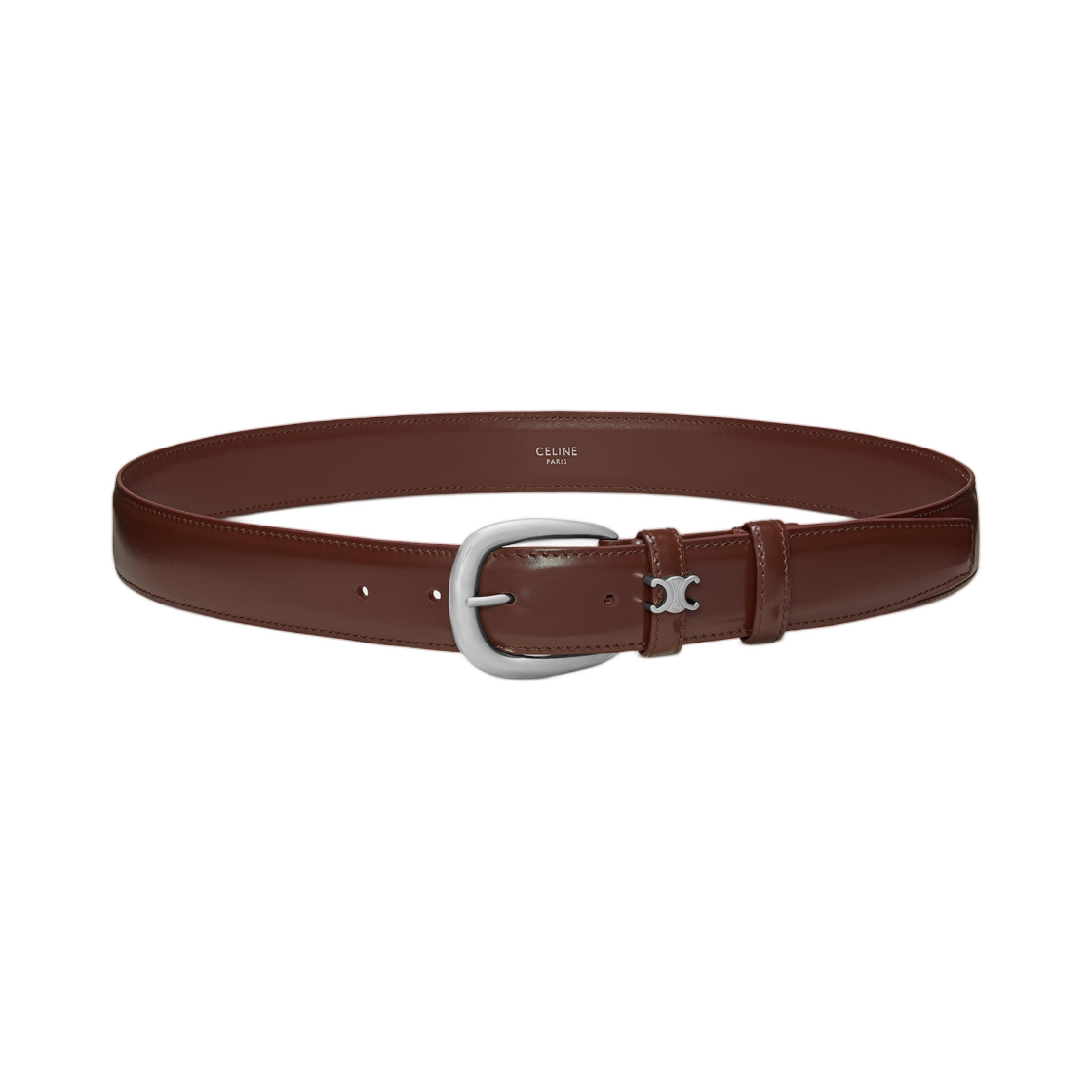 B10CQ3A01-18CV Celine Vivienne Belt 30mm in Taurillon Leather Chestnut