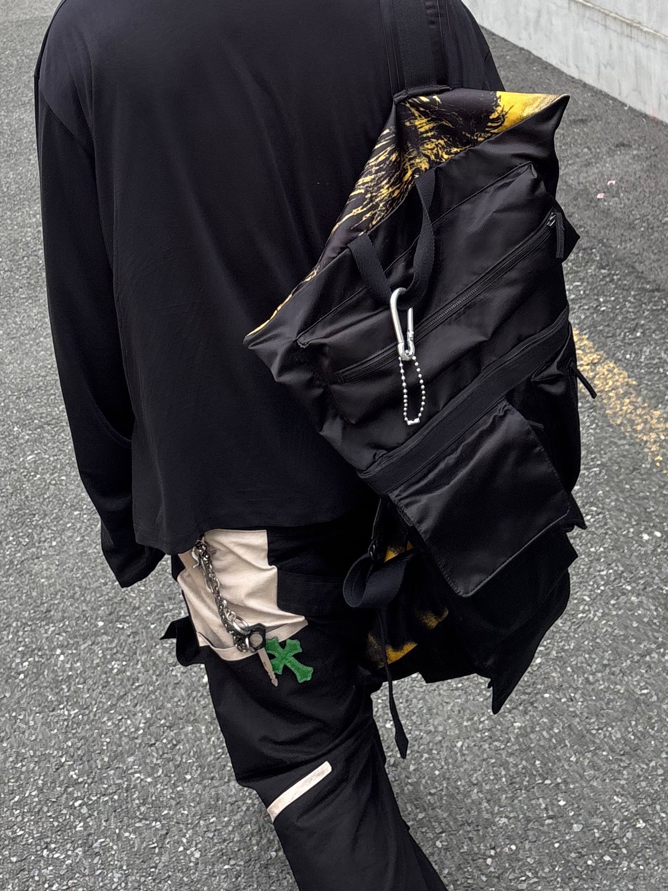 Wapworks Camp Supply Cargo Pants Black, Converse x Drkshdw Turbodrk Chuck 70 Hi Black 착용 스타일 - 5