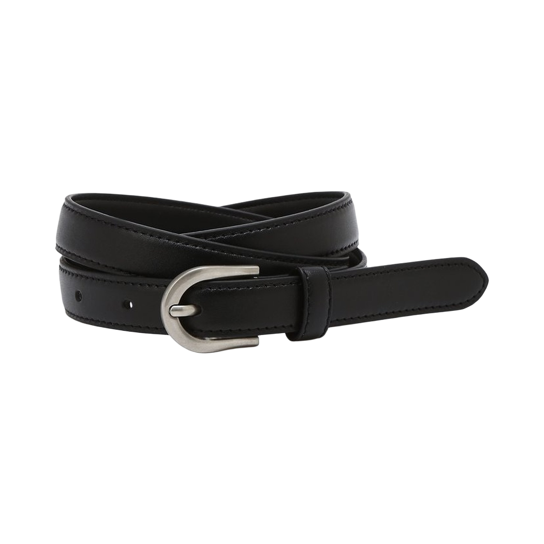 JUBE6F110BK Jillstuart Men's Acc 20mm Black Slim Genuine Leather Women's Belt