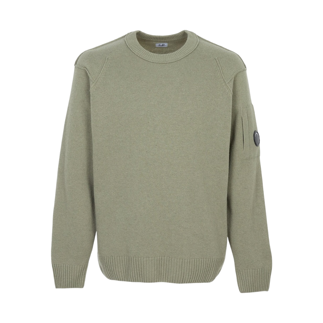 21CMKN707A110149A356 C.P. Company Lambswool GRS Crewneck Lens Sweater Fungi Grey - 26FW