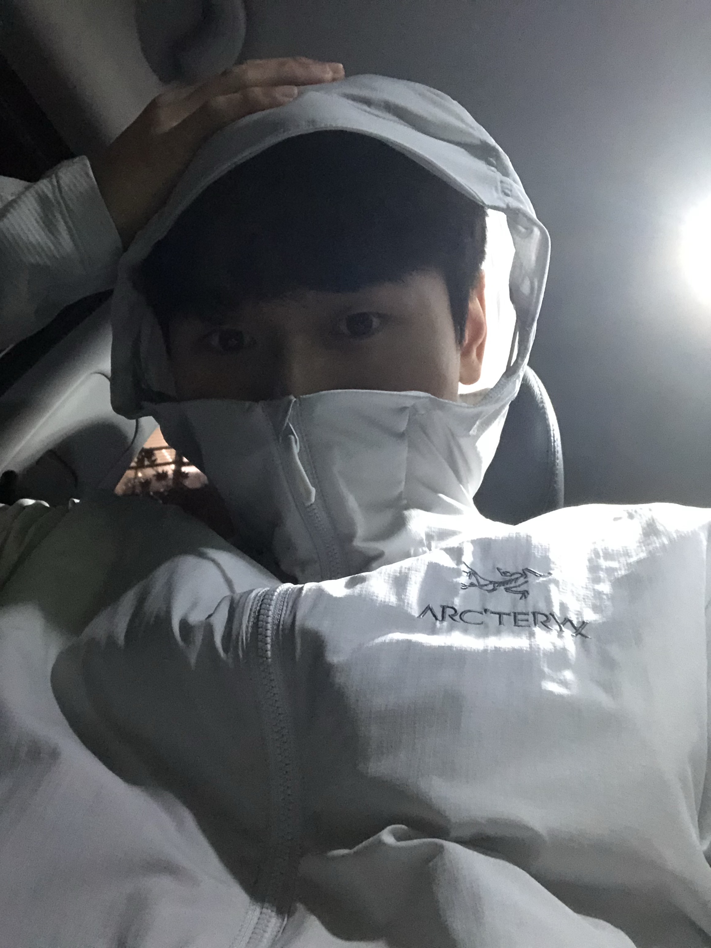 Arc'teryx Atom SL Hoody Solitude 착용 스타일 - 2