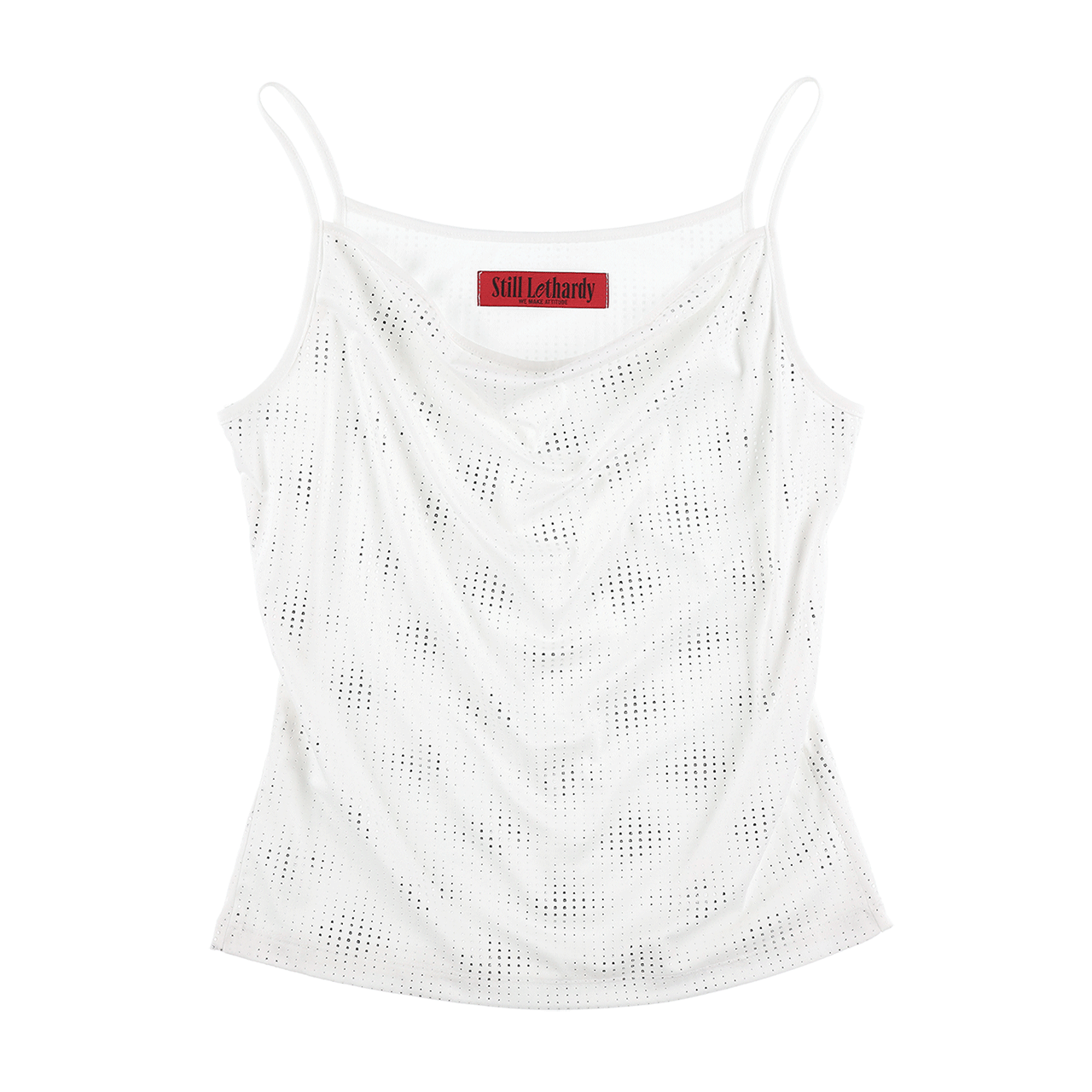 스틸레써디 글리터 카울 넥 캐미솔: 화이트(Still Lethardy Glitter Cowl Neck Camisole: White) - 1
