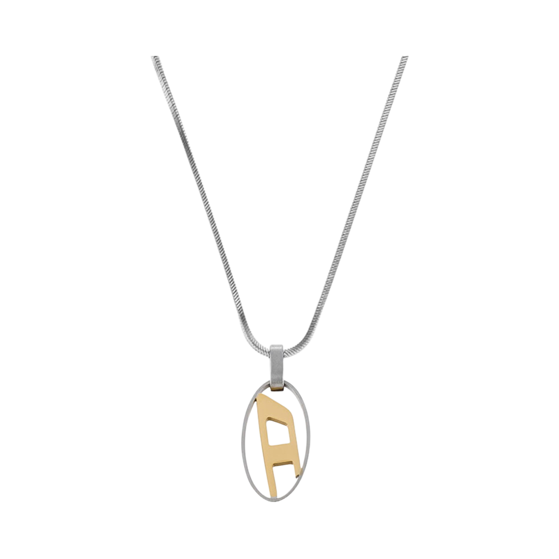 DX1421931 [15% 쿠폰] Diesel Dx1421931 Stainless Steel Oval D Logo Pendant Necklace Silver Gold