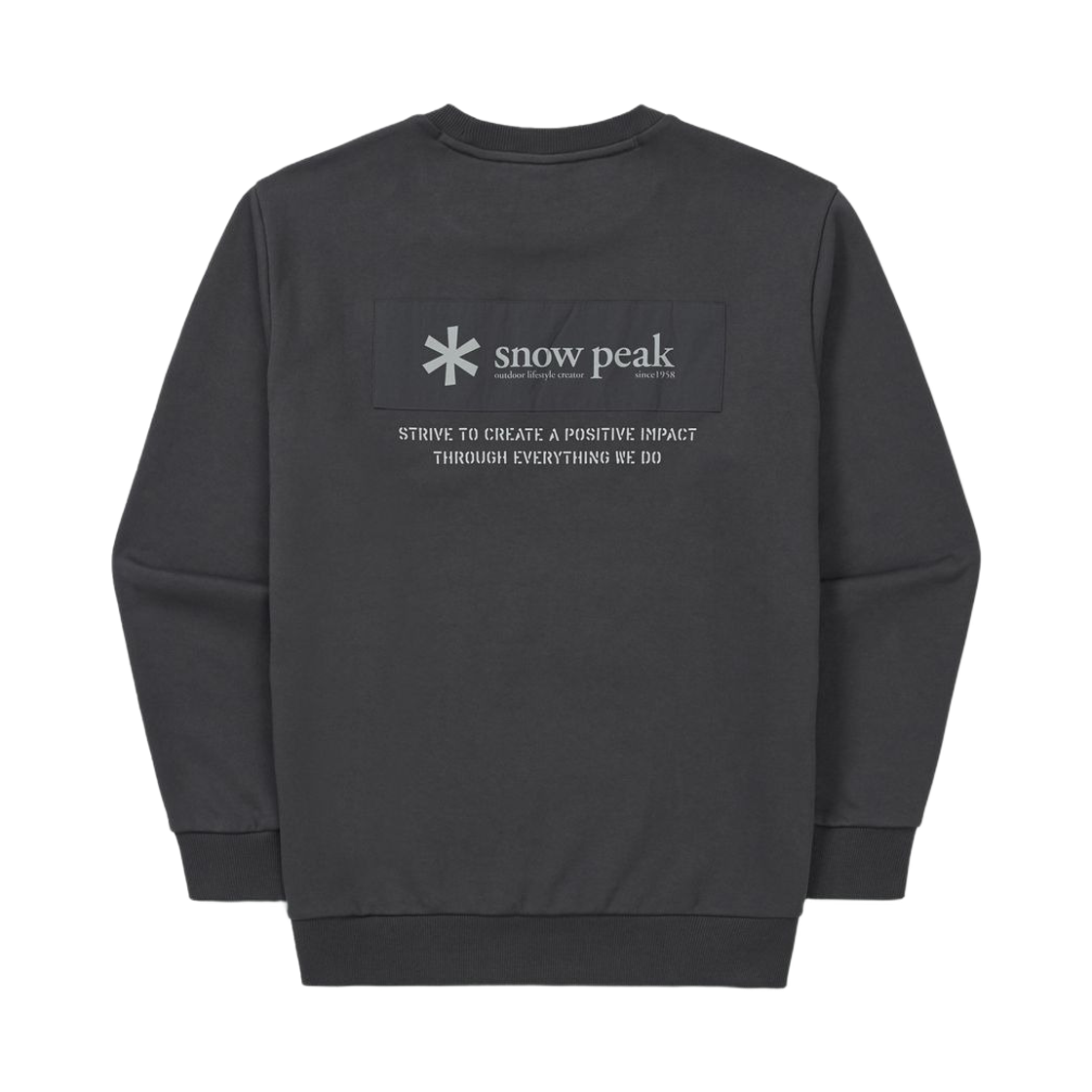 스노우 피크 우븐 패치 스웨트셔츠 차콜(Snow Peak Woven Patch Sweatshirt Charcoal) - 2