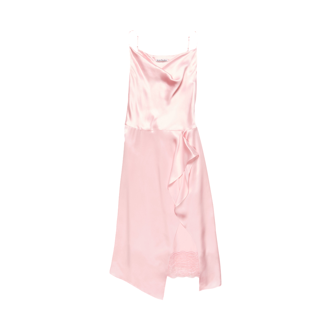 A20963-AD4 (W) Acne Studios Shiny Satin Slip Dress Light Pink