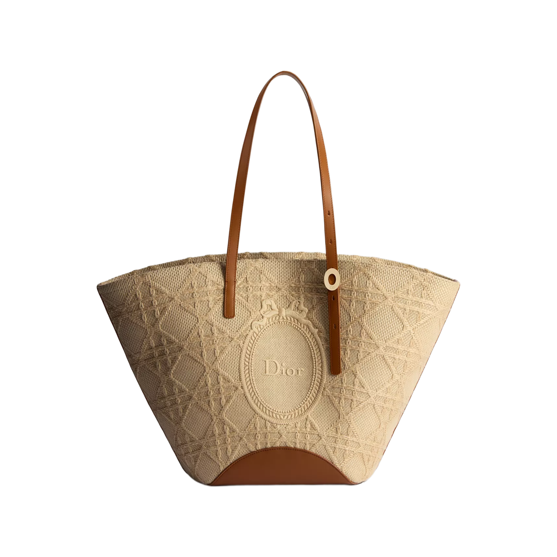 M1388OEJP-M918 Dior Medium Dior Blooming Bag Raffia Effect Cannage Fabric & Dior Medaillon Raffia
