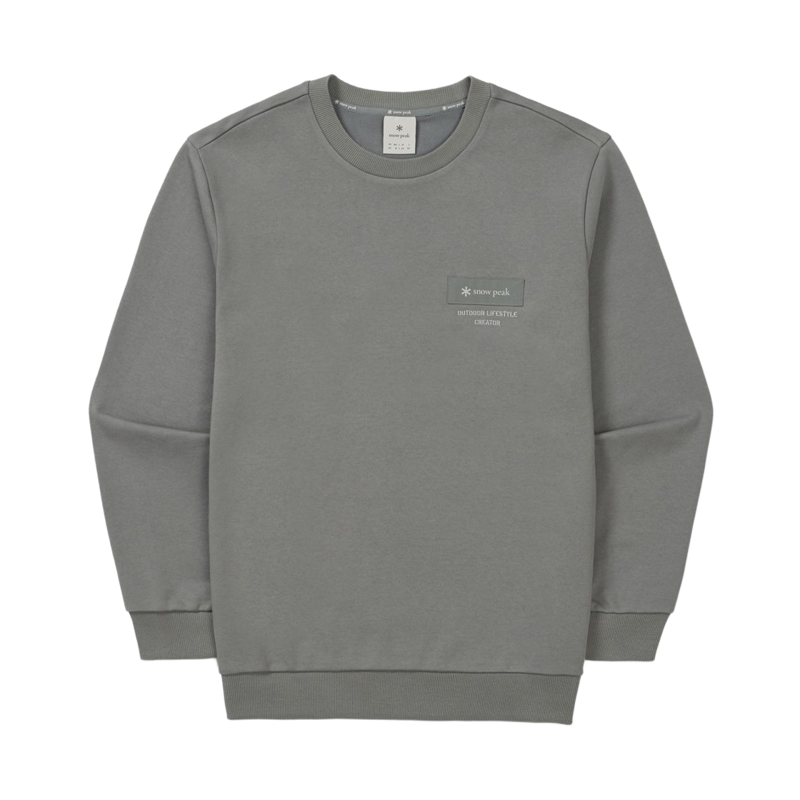 스노우 피크 우븐 패치 스웨트셔츠 다크 그레이(Snow Peak Woven Patch Sweatshirt Dark Grey)