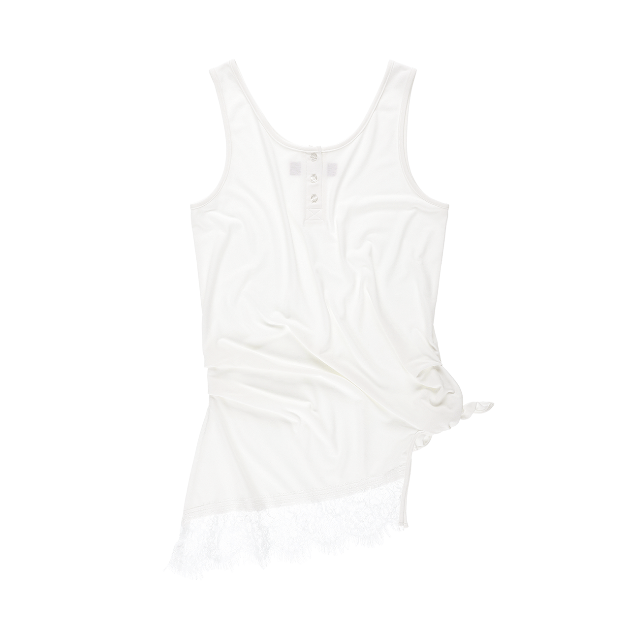 스틸레써디 노티드 버튼 레이스 탱크 아이보리(Still Lethardy Knotted Button Lace Tank Ivory) - 1