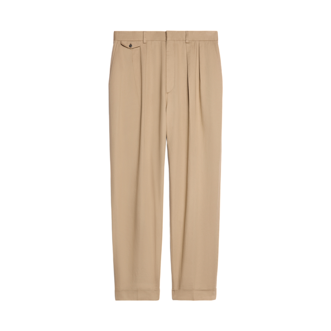 셀린느 플리츠 트라우저 코튼 트윌 브리티쉬 베이지(Celine Pleated Trousers in Cotton Twill British Beige)