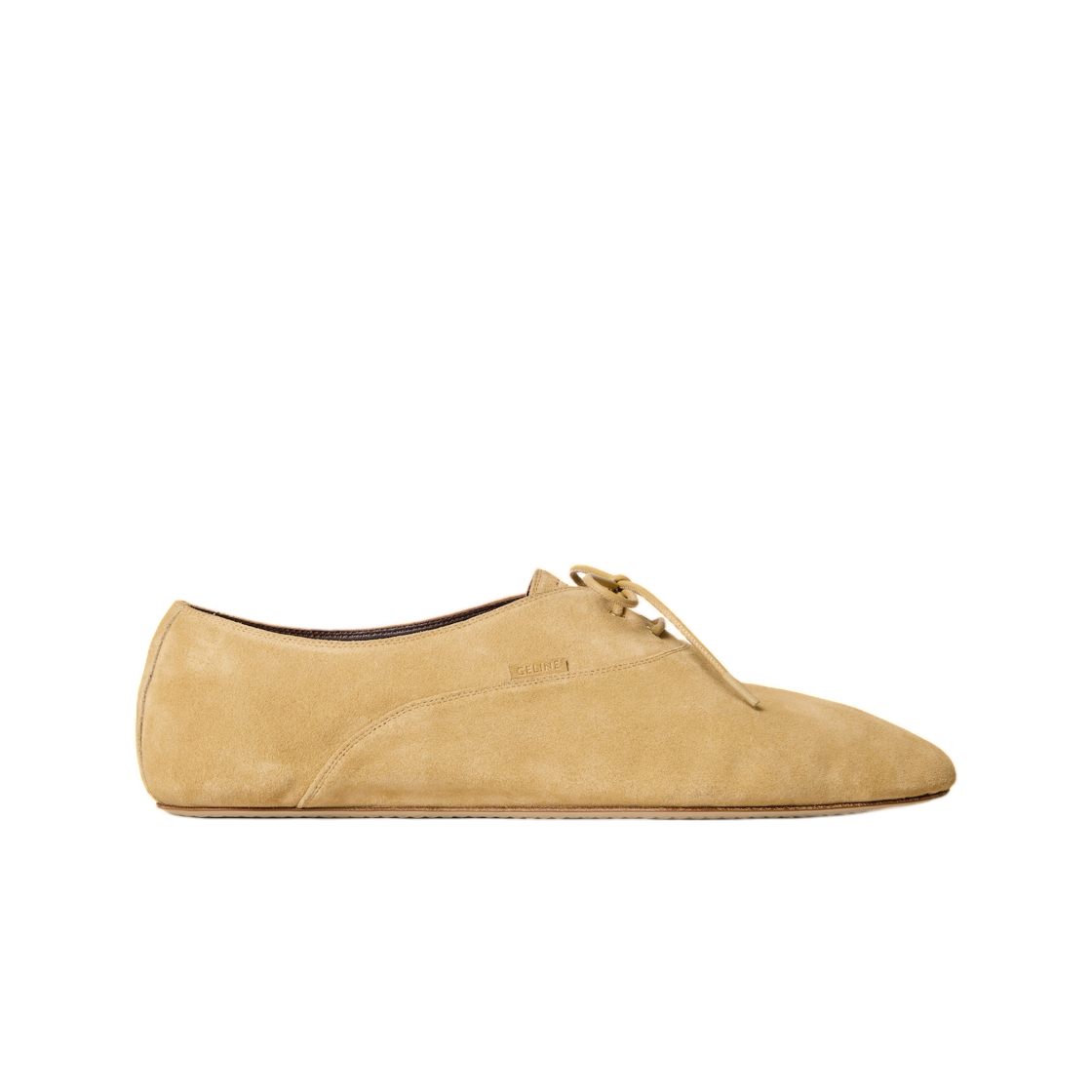 셀린느 발레 레이스업 슈 스웨이드 카프스킨 스톤 베이지(Celine Ballet Lace-Up Shoe in Suede Calfskin Stone Beige) - 1