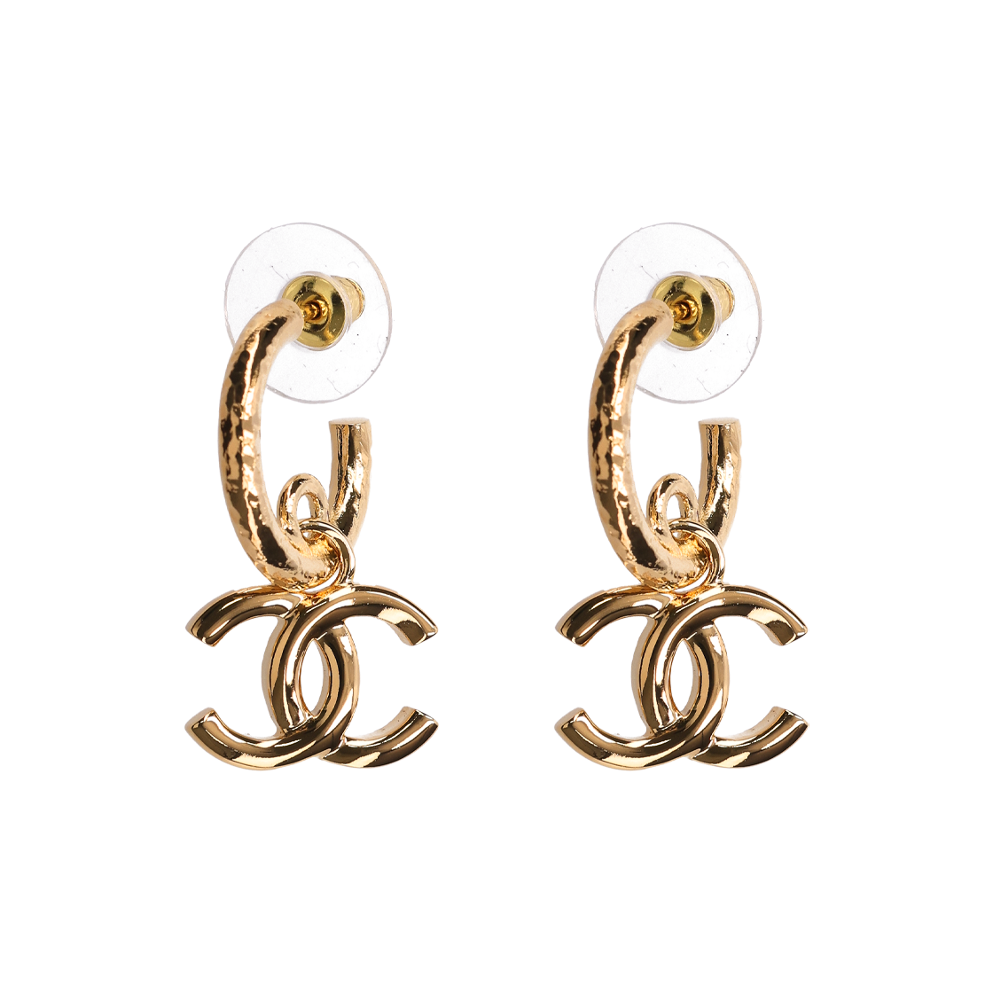 ITLGPF2M7W29 Chanel CC Logo Hoop Drop Earrings in Gold