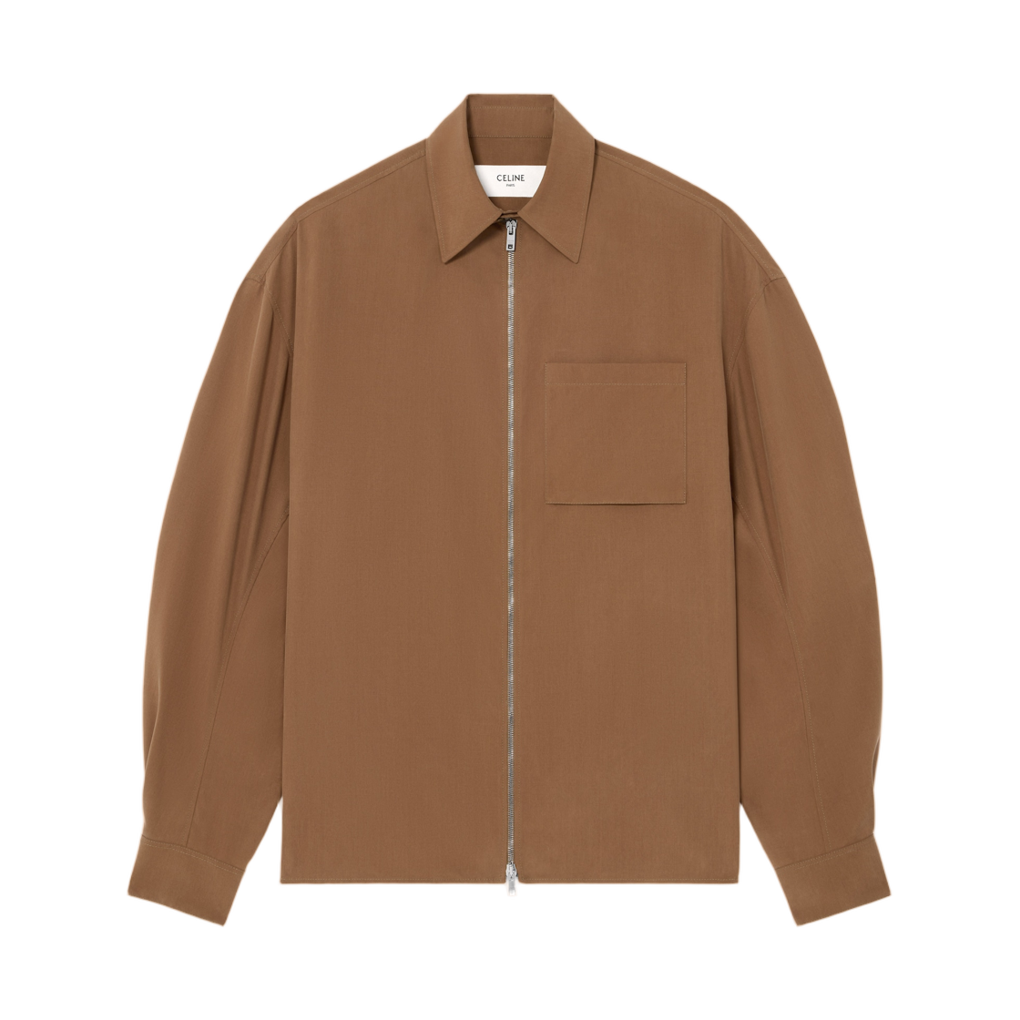(W) 셀린느 오버셔츠 실크 캔버스 누아((W) Celine Overshirt in Silk Canvas Noix)