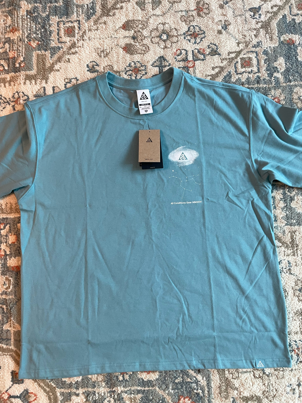 Nike ACG Dri-Fit T-Shirt Denim Turquoise - Asia 착용 스타일 - 1