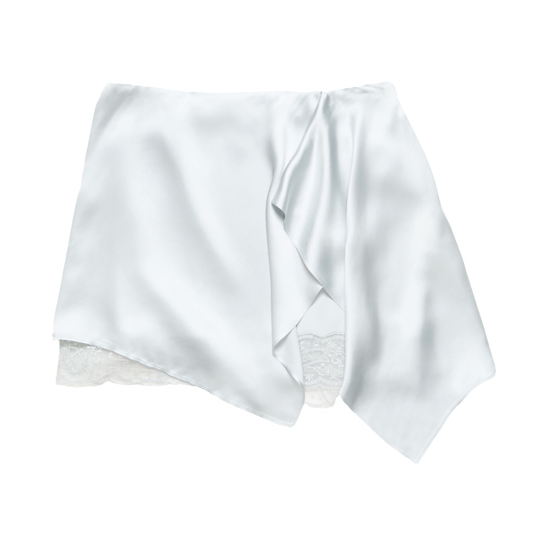 AF0601-AQH (W) Acne Studios Ruffled Satin Skirt Ice Blue