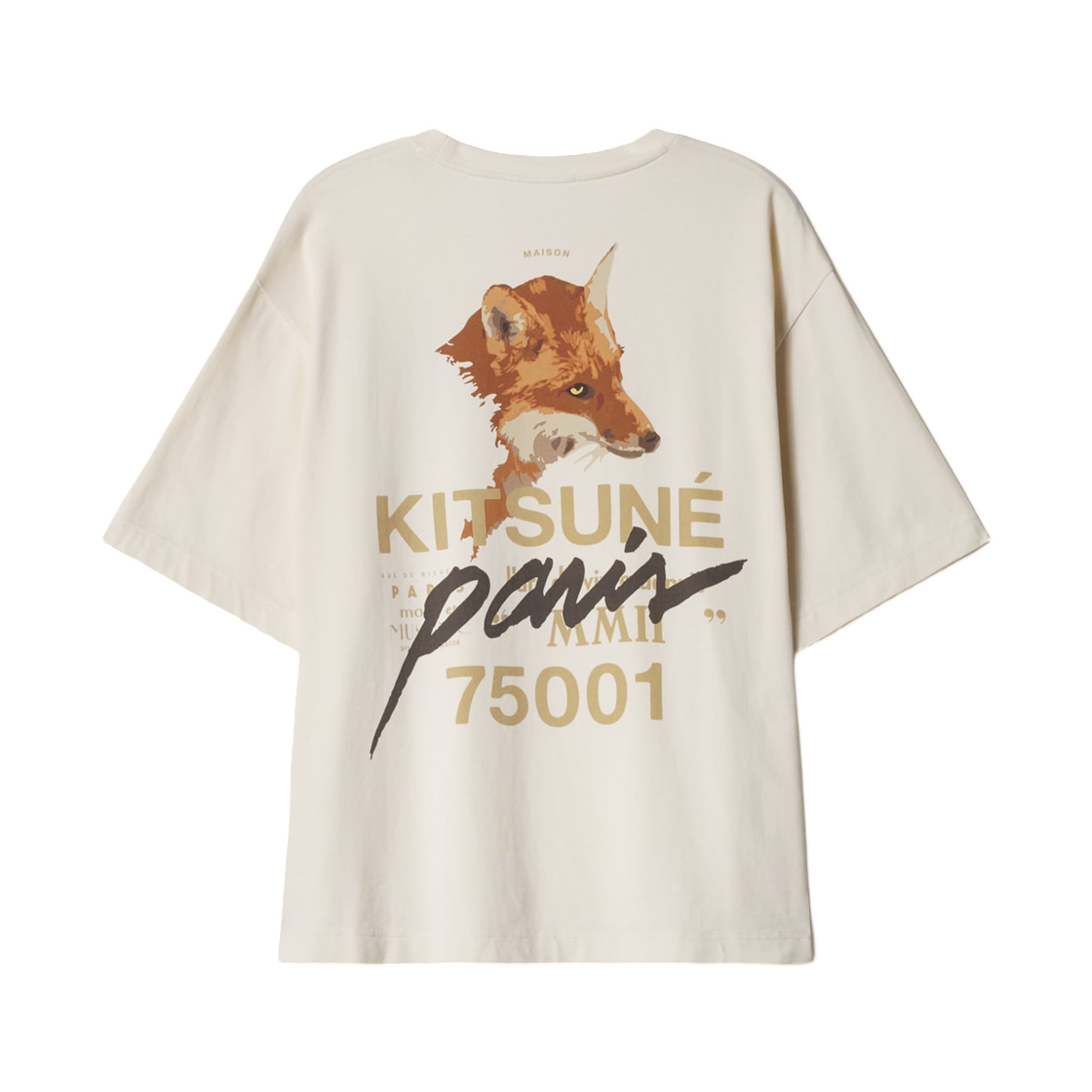 메종 키츠네 MMII 폭스 헤드 오버사이즈 티셔츠 노블 베이지(Maison Kitsune MMII  Fox Head Oversize T-Shirt Noble Beige) - 2
