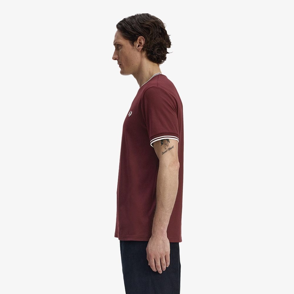 프레드페리 트윈 팁 티셔츠 옥스블러드/에크루(Fred Perry Twin Tipped T-Shirt Oxblood/Ecru) - 2