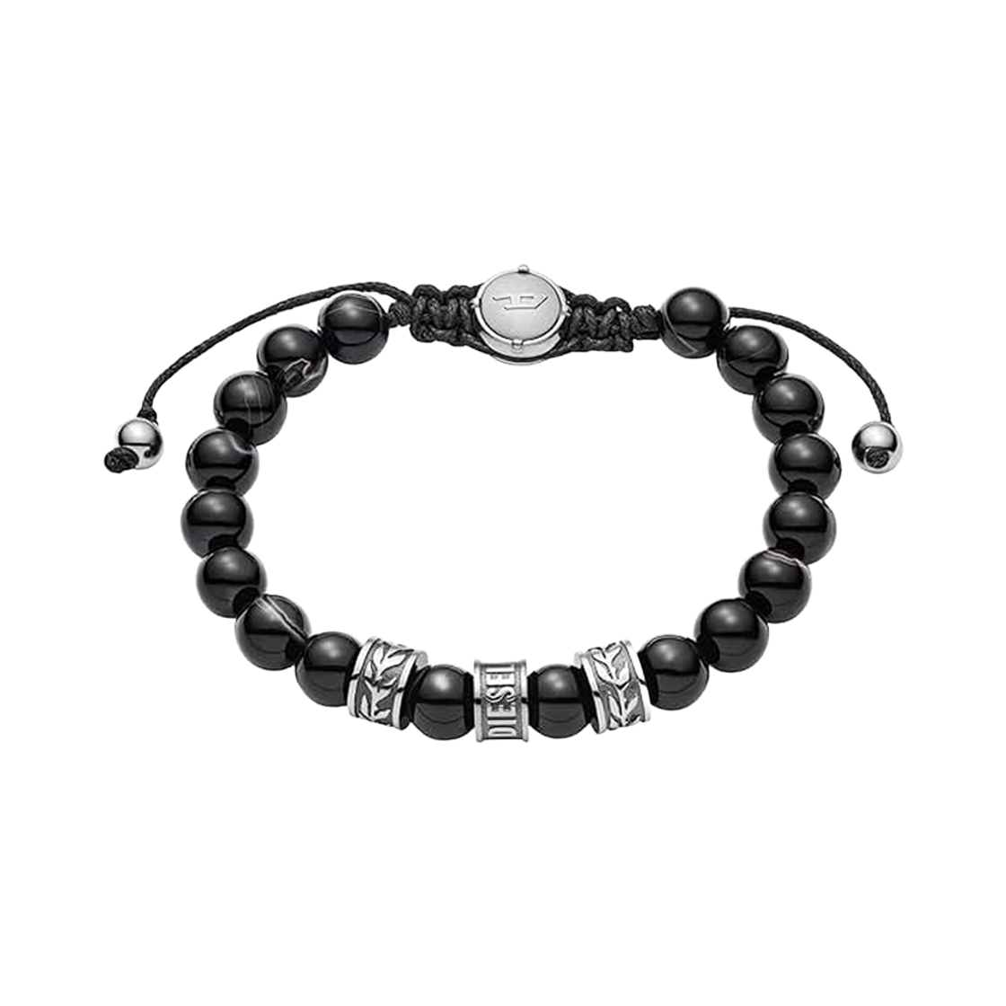 DX1101040 [20% 쿠폰] Diesel Dx1101040 Logo Beaded Bracelet Black