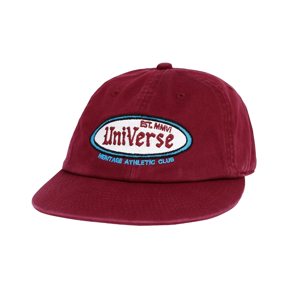BUACAZF846BD UNIVERSE GARMENT Retro Universe Oval Logo Washing Cap Burgundy