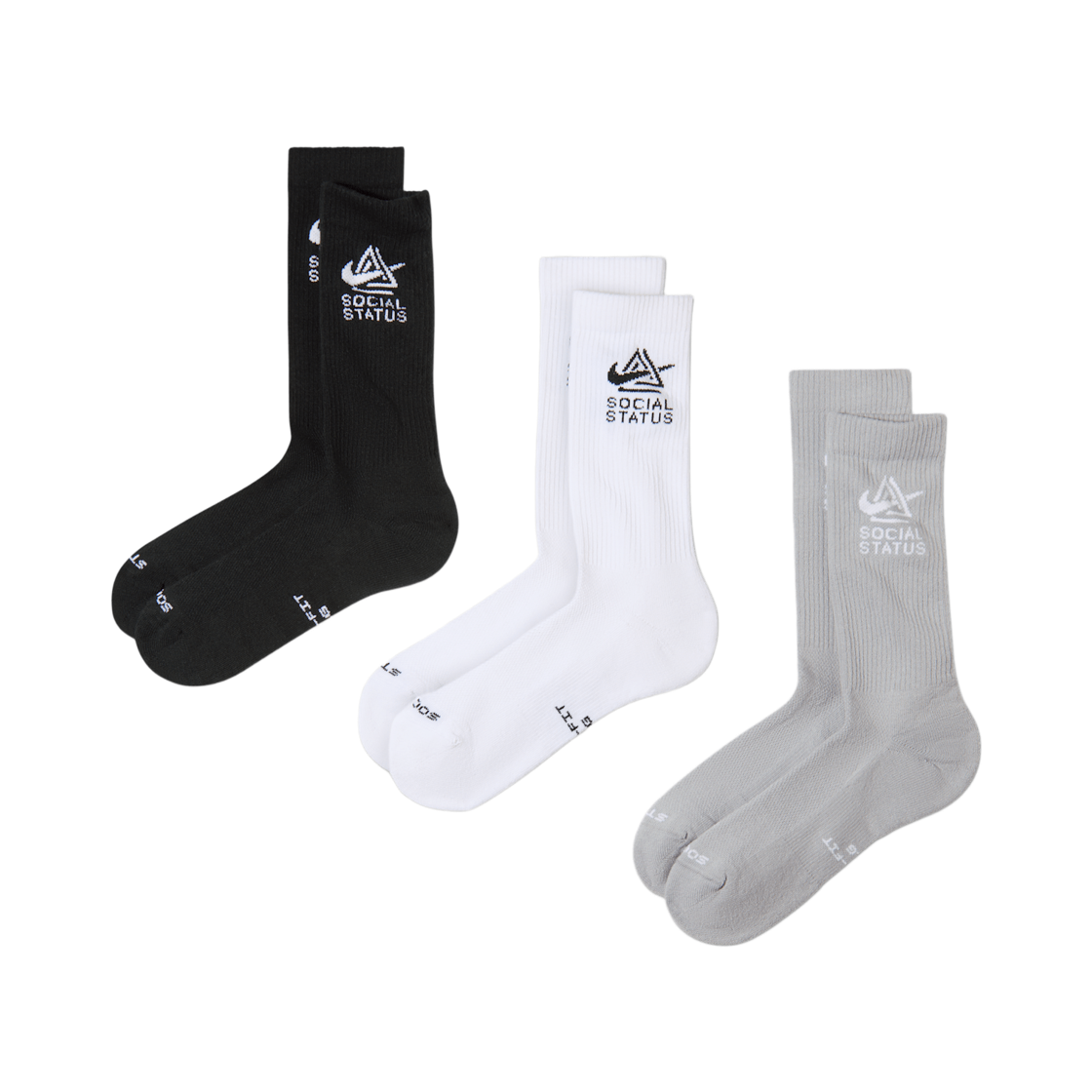 IU1059-900 Nike x Social Status Everyday Elevated Crew Socks Multicolor (3 Pack/Korean Ver.)
