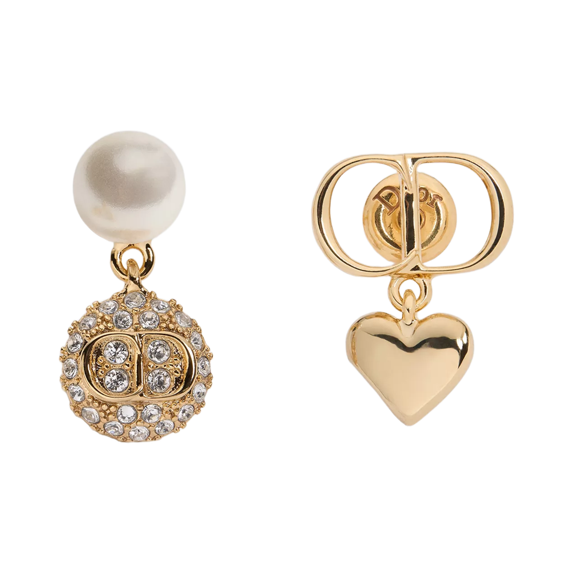 E4891WOMCY-D319 (W) Dior CD Disco Earrings Gold Finish Metal & Crystals Gold