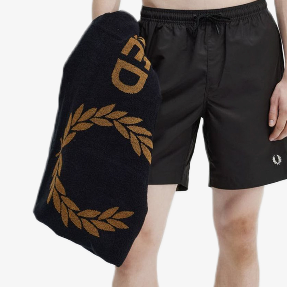 프레드페리 FLP 타월 블랙/다크카라멜(Fred Perry FLP Towel Black/ Dark Caramel) - 4
