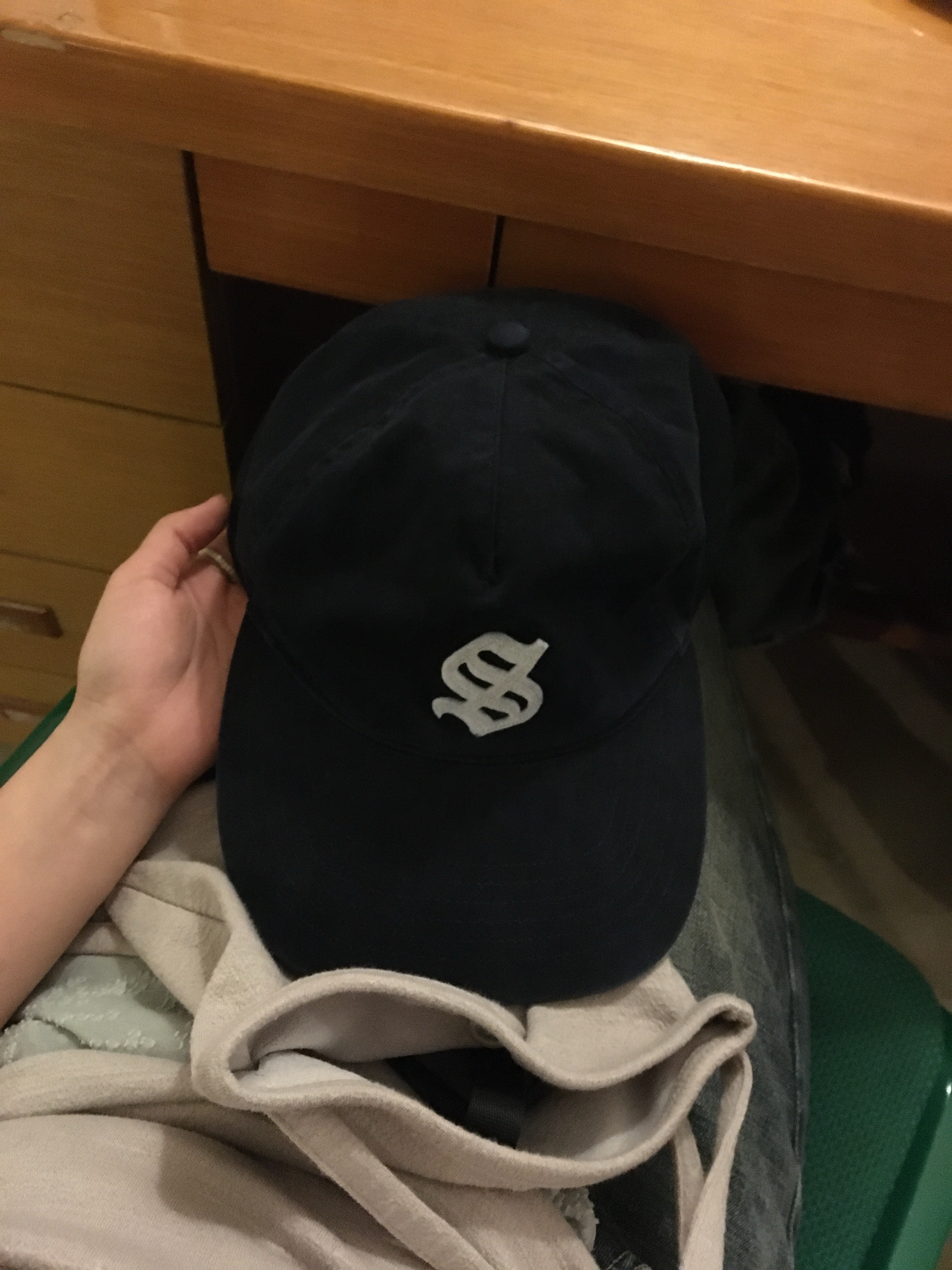 Sunday Ceremony Sy Logo 5 Panel Cotton Cap - Navy 착용 스타일 - 5