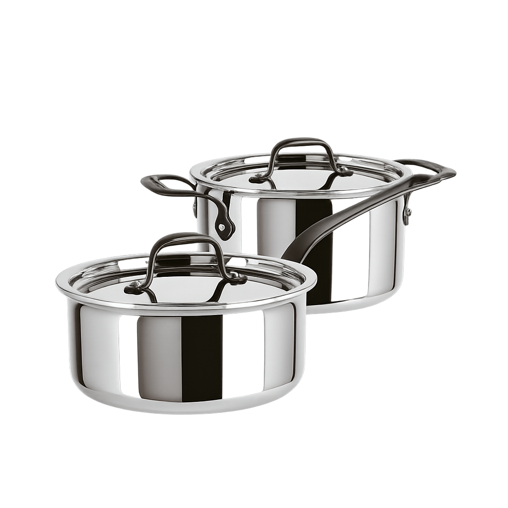 삼보넷 홈쉐프 통5중 냄비2종 (16양수+18편수)(Sambonet Home Chef 5‑Ply Stainless Cookware 2‑Piece Set (16cm Casserole + 18cm Saucepan))