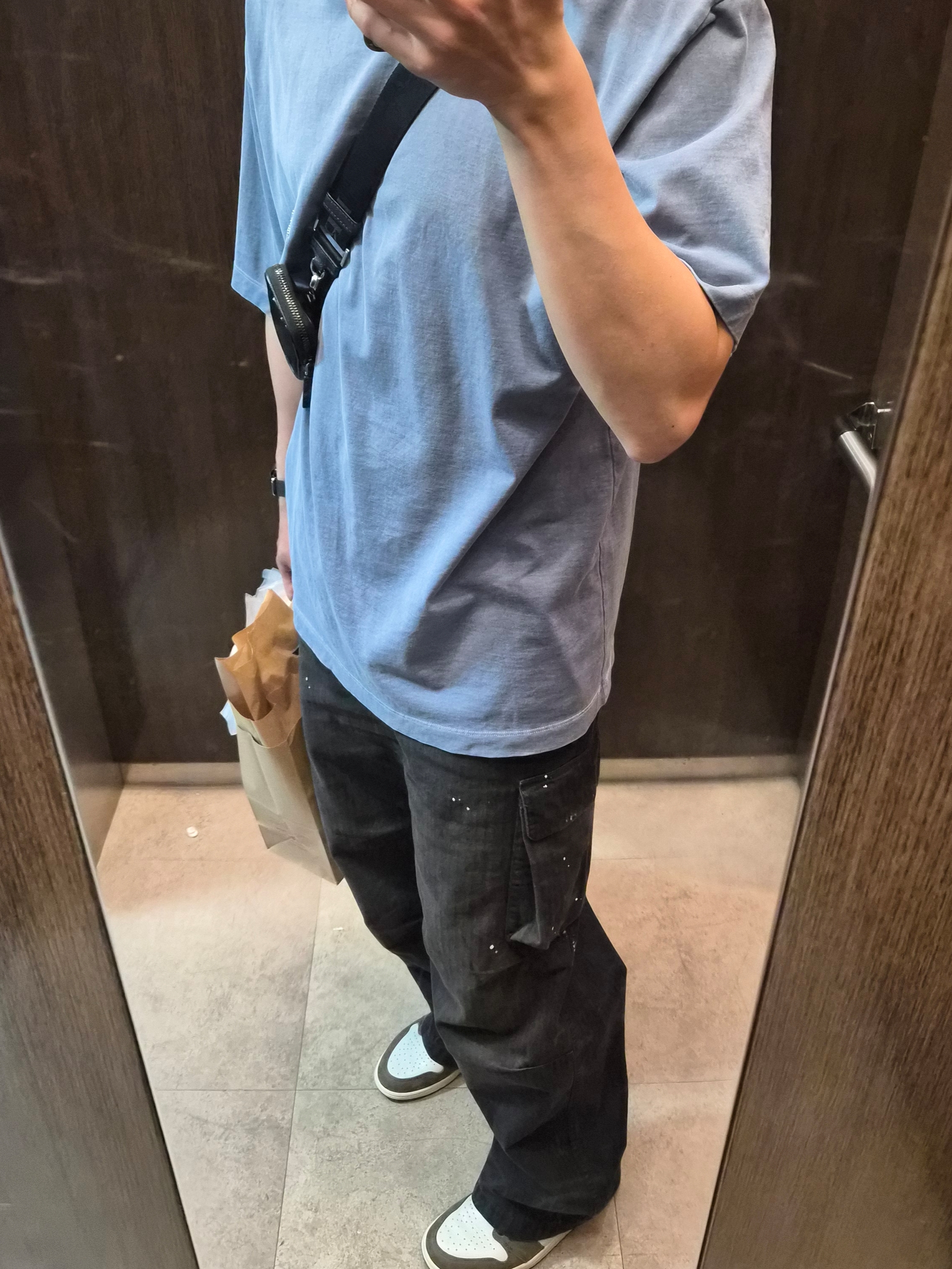 Polyteru Human Index Human Regular 1/2 T-Shirt Dyed Blue, Our Legacy Mount Cargo Nebula Wash Jungle Herringbone 착용 스타일