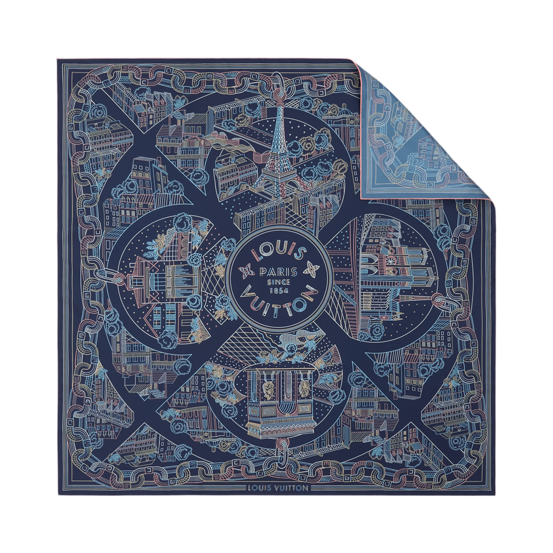 M98830 (W) Louis Vuitton Promenade Parisienne Square 90 Navy Blue